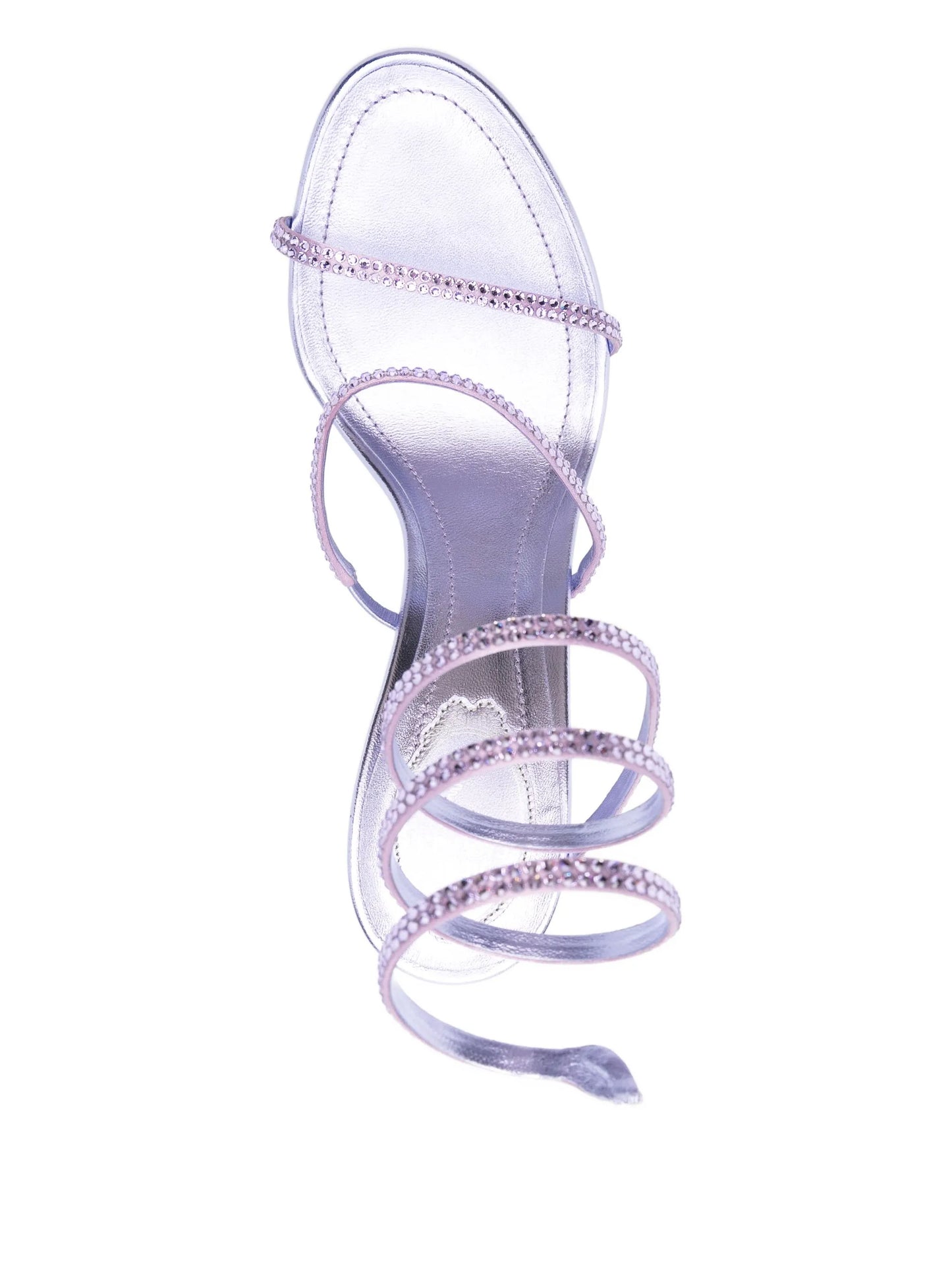 115mm crystal ankle wrap heeled sandals
