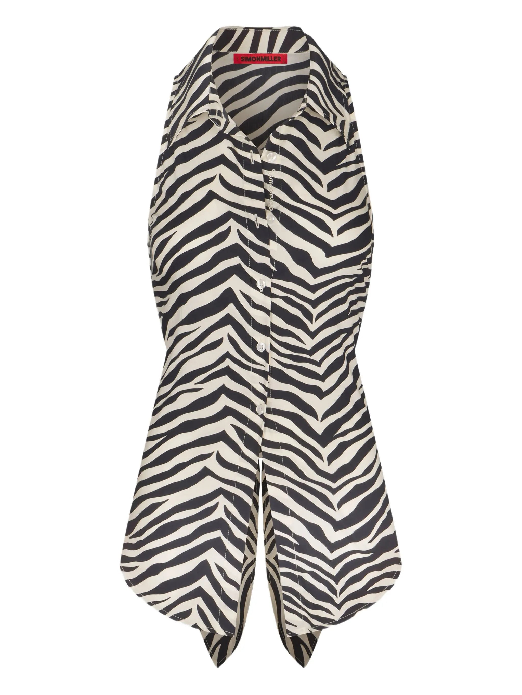 Loch sleeveless button-up top