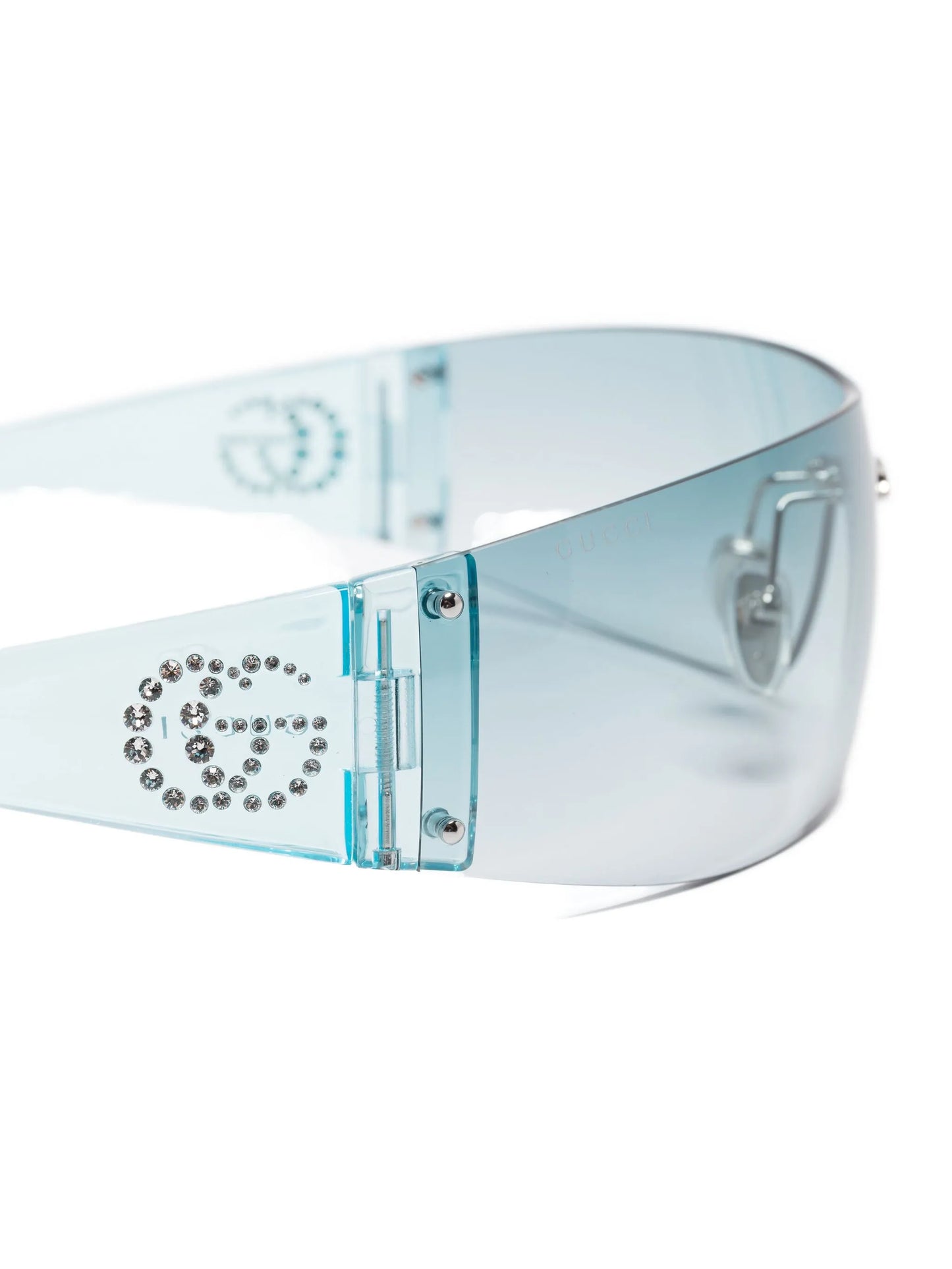 crystal-embellished shield sunglasses