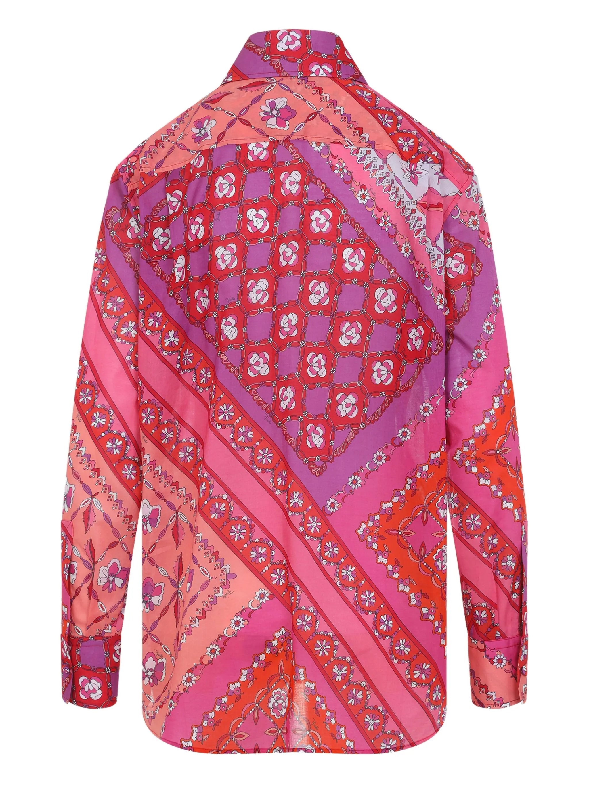 floral-patchwork cotton shirt