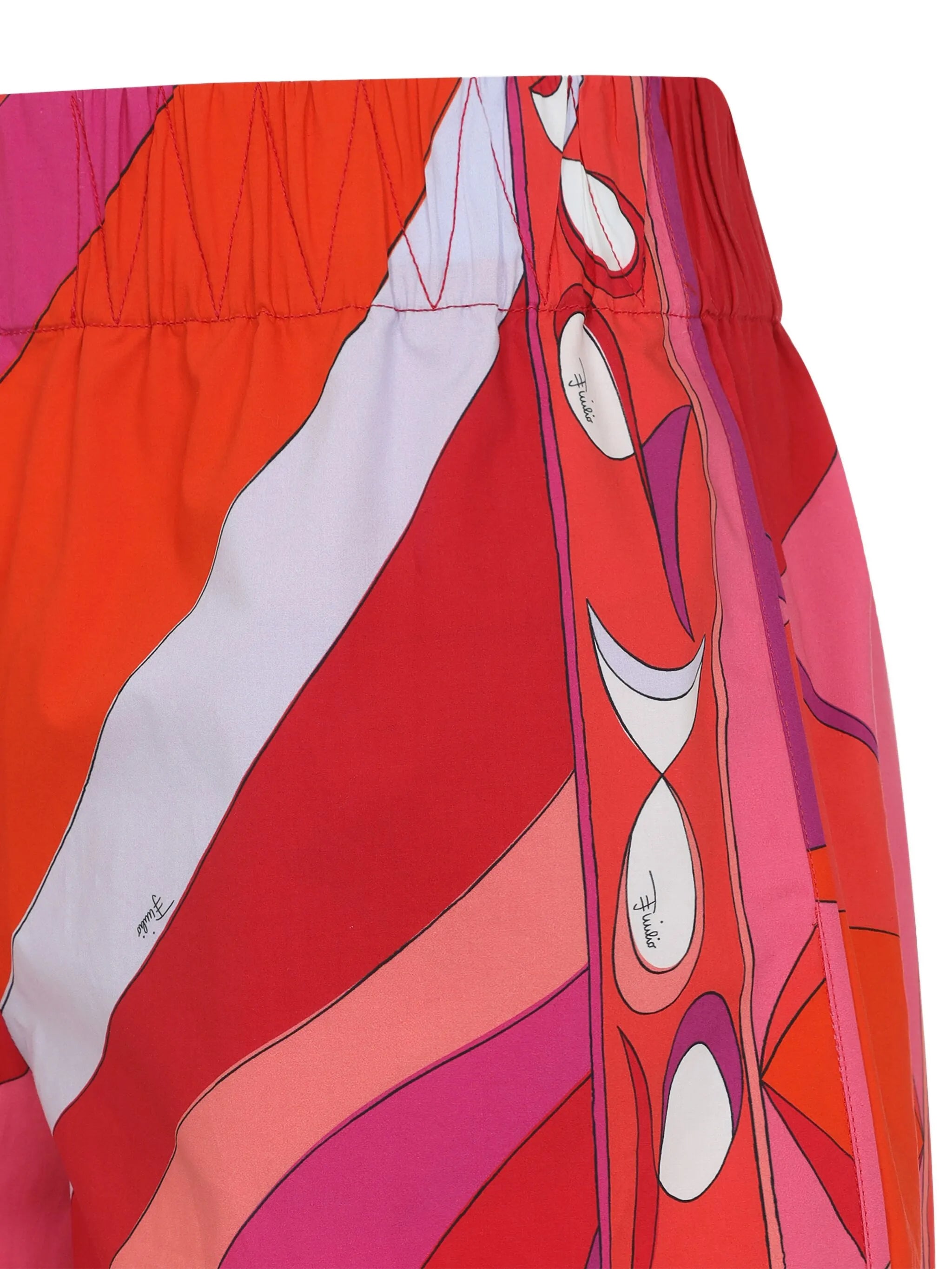abstract-print elastic-waist shorts