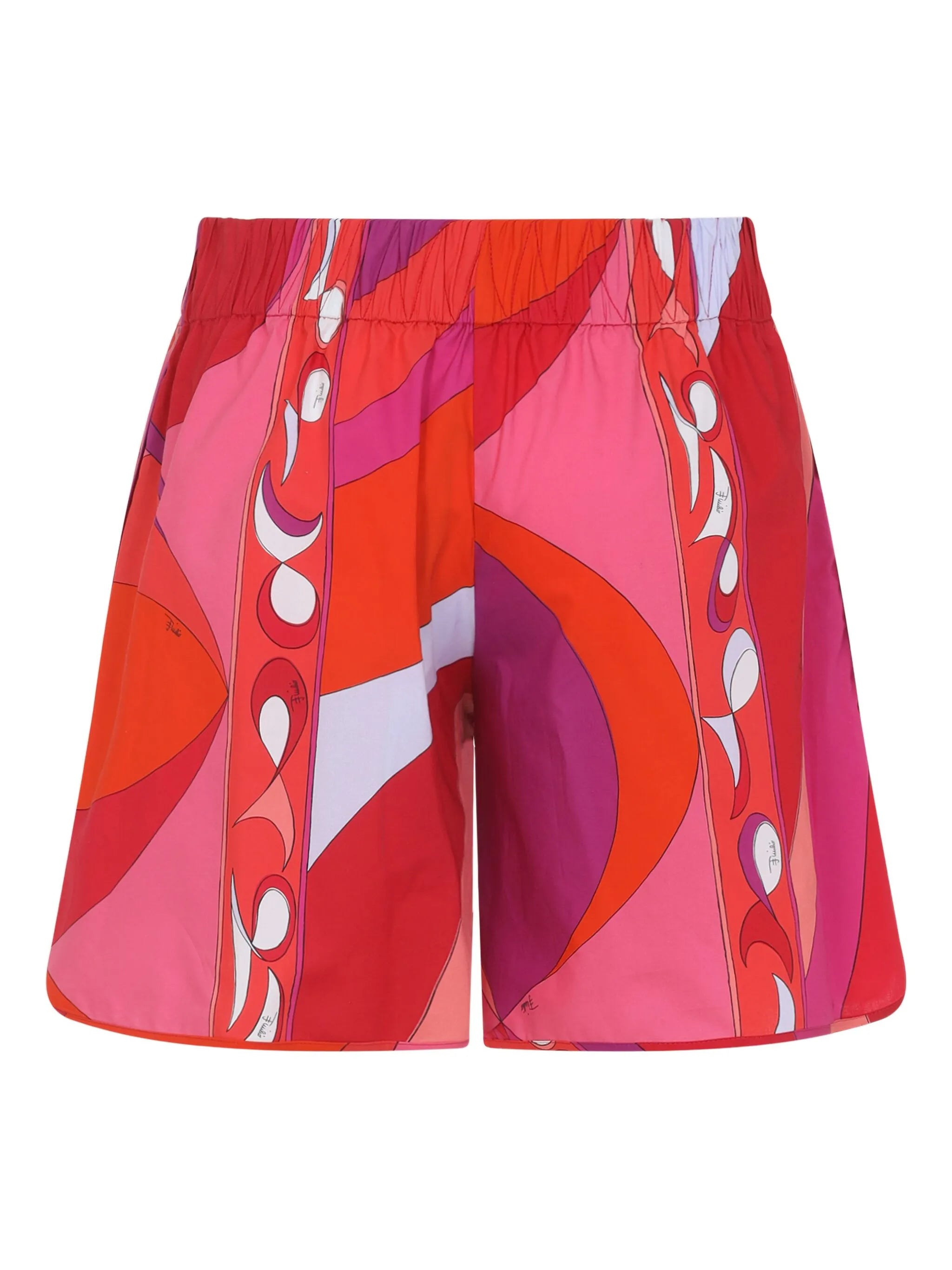 abstract-print elastic-waist shorts