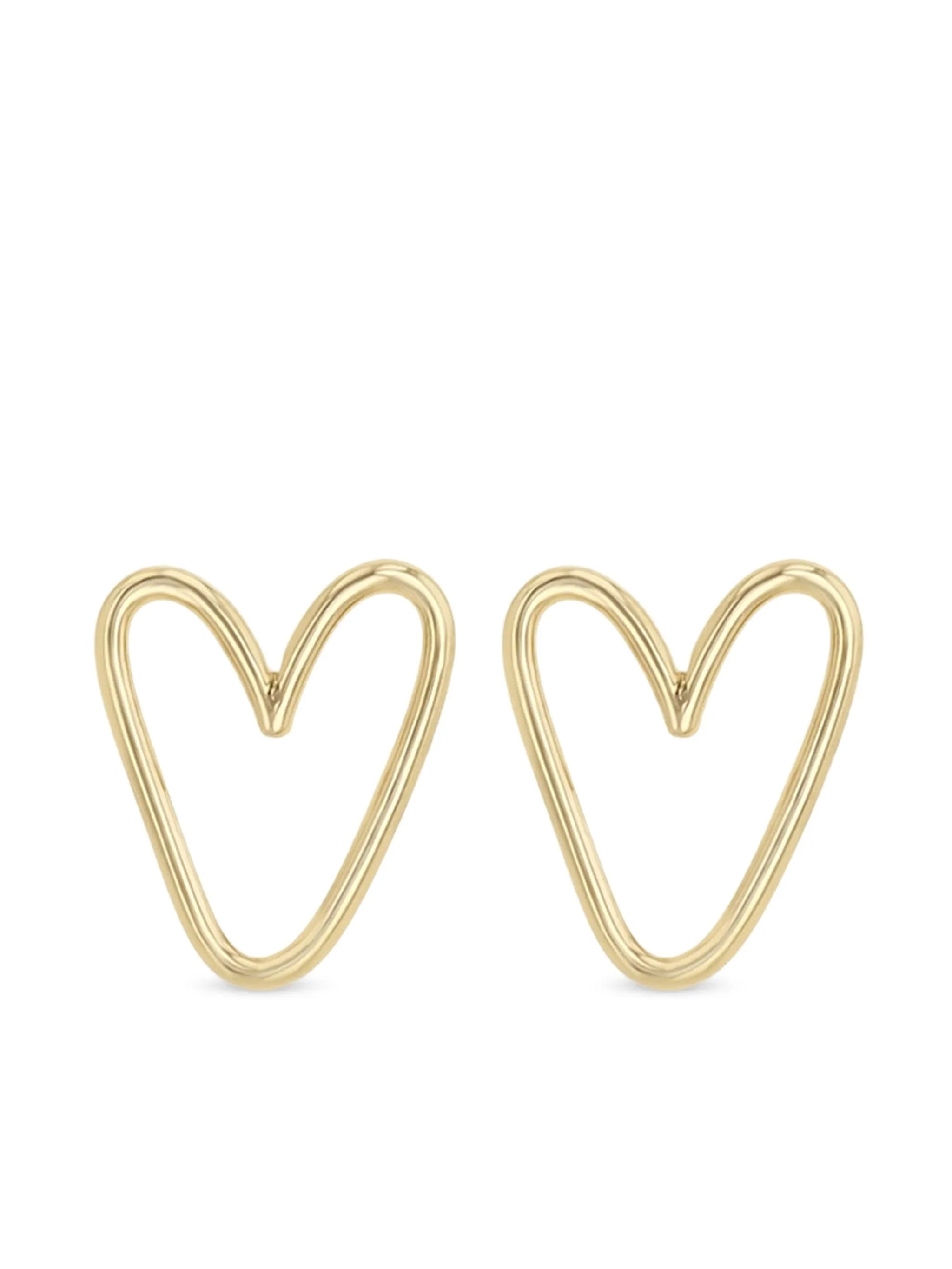14K yellow gold Open Heart earrings