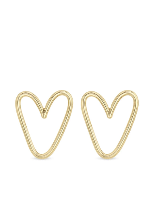 14K yellow gold Open Heart earrings