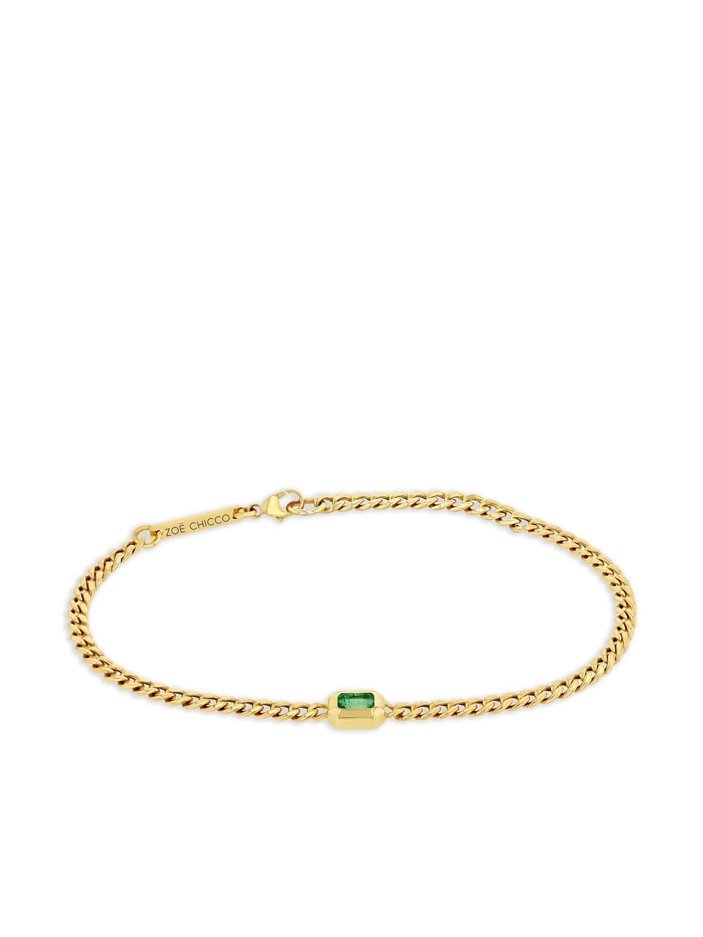 14K yellow gold emerald bracelet