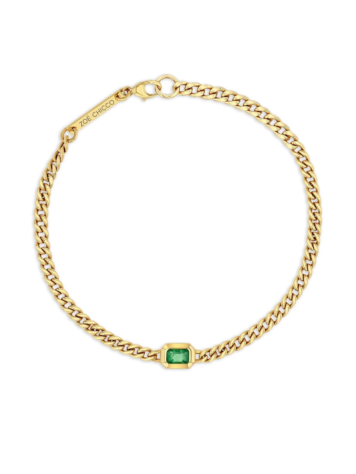 14K yellow gold emerald bracelet