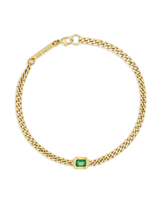 14K yellow gold emerald bracelet