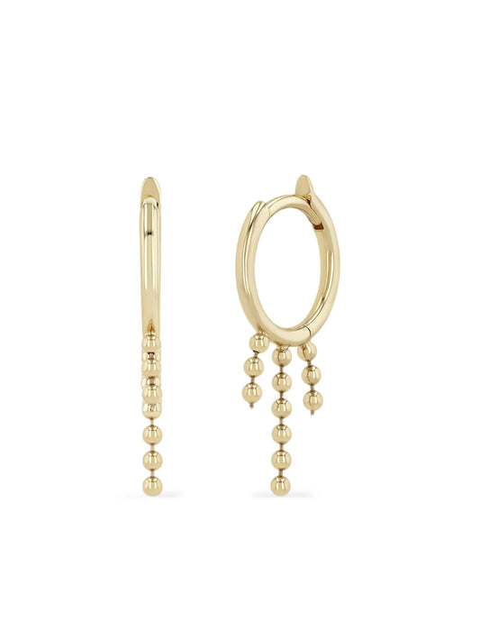 14K yellow gold ball-chain earrings