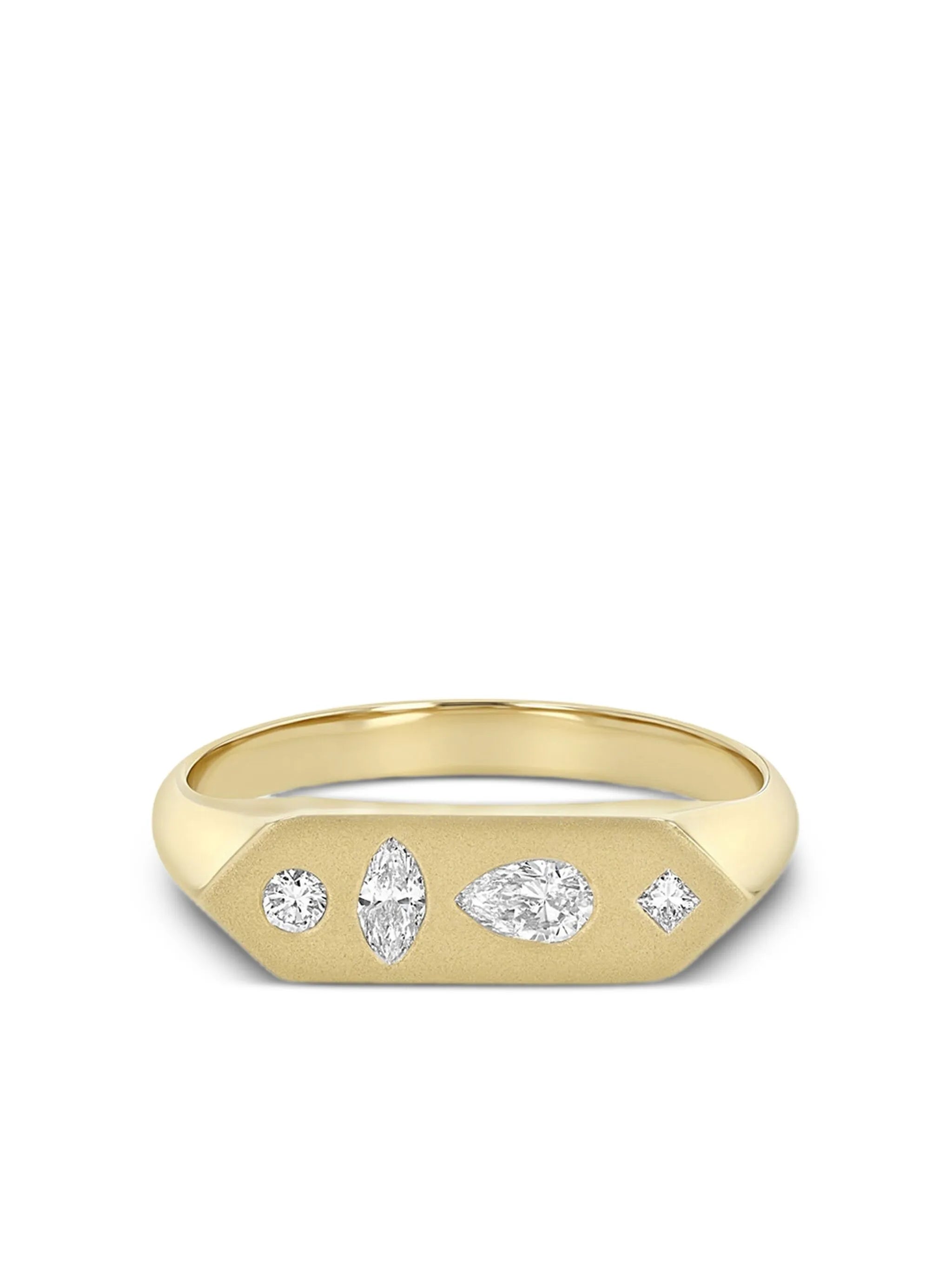 14K yellow gold Mosaic diamond ring