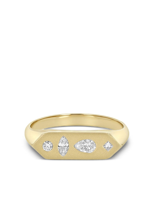 14K yellow gold Mosaic diamond ring