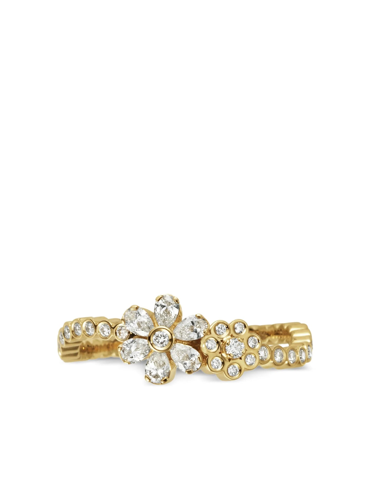 18K yellow gold Fleur diamond ring