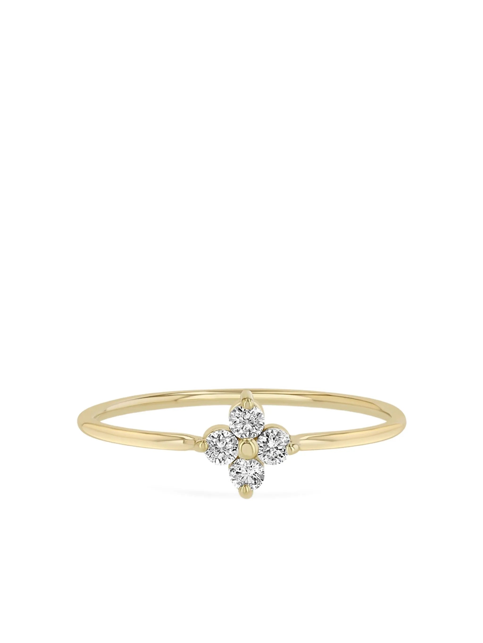14K yellow gold Quad diamond ring
