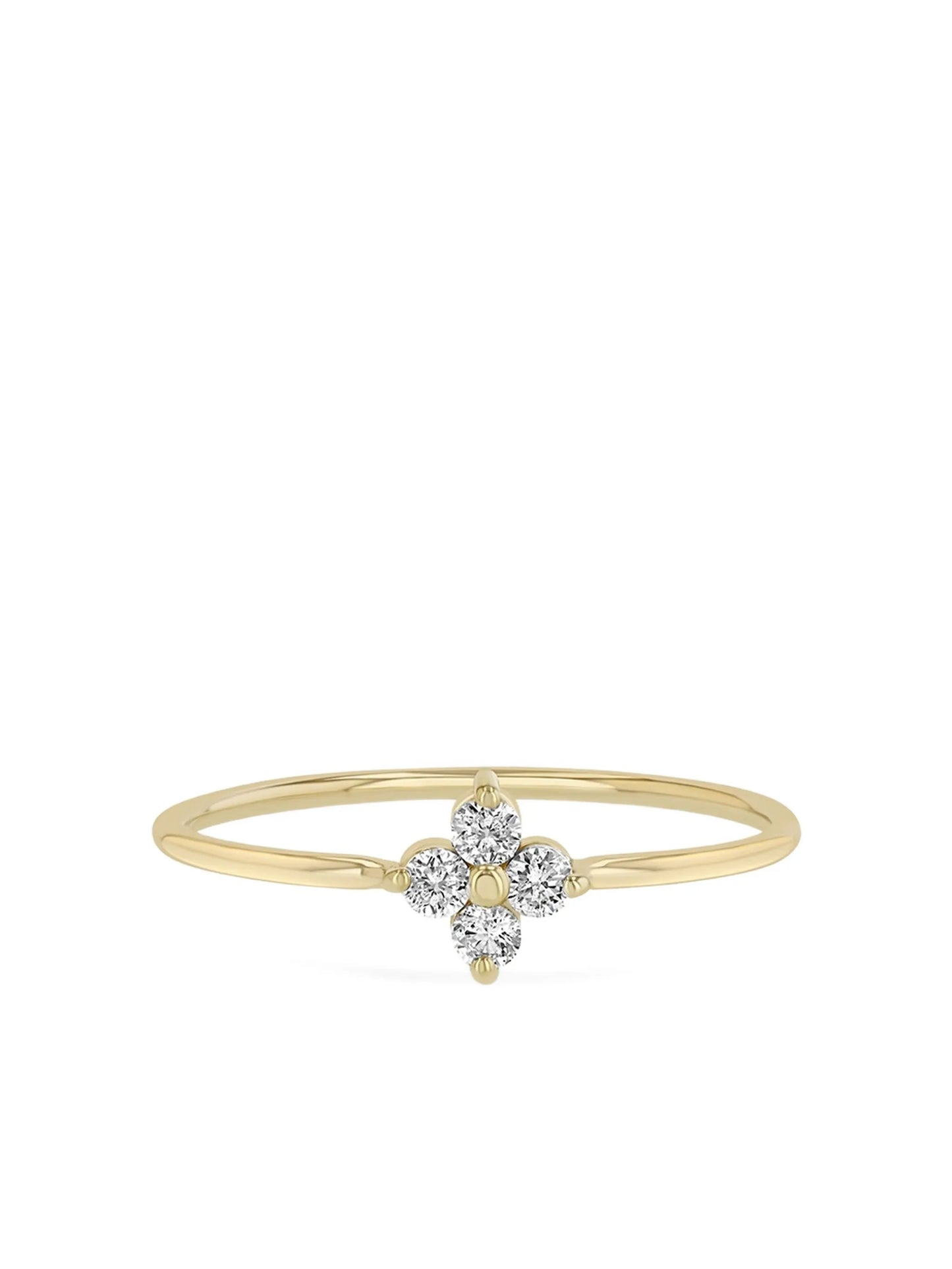 14K yellow gold Quad diamond ring