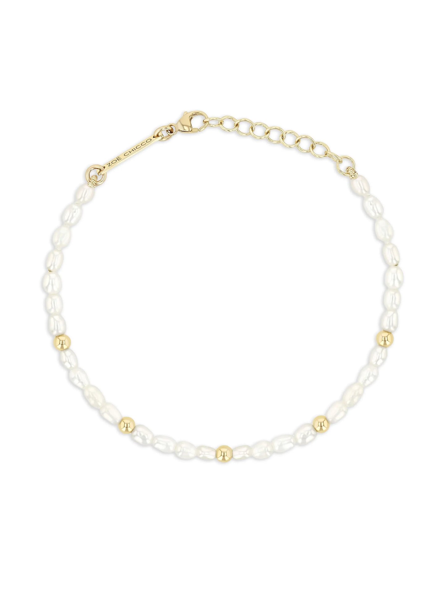 14K yellow gold pearl bracelet