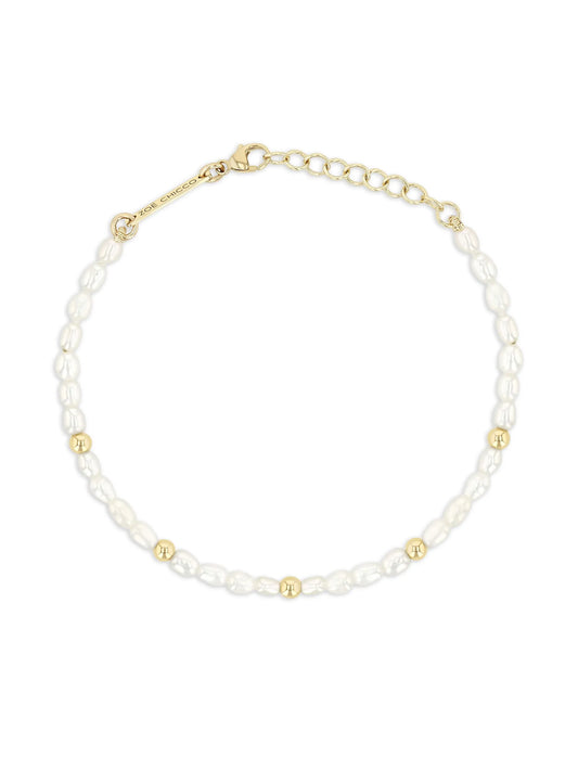 14K yellow gold pearl bracelet