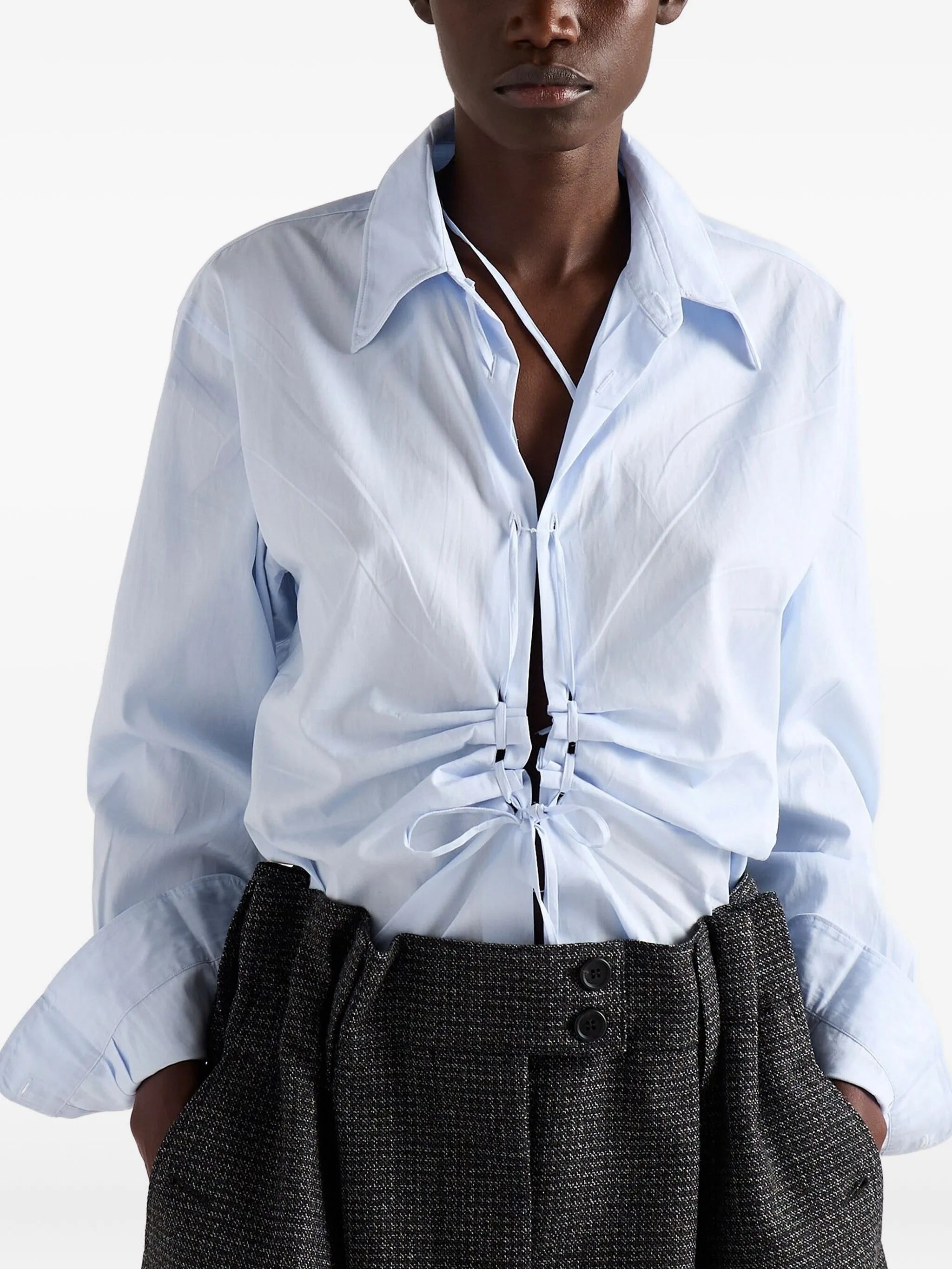 check-pattern wool mini skirt