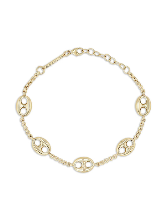 14K yellow gold charm bracelet