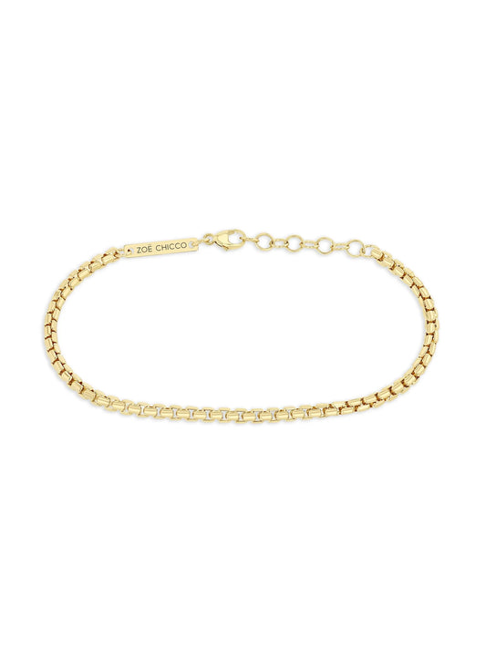 14K yellow gold box-chain bracelet