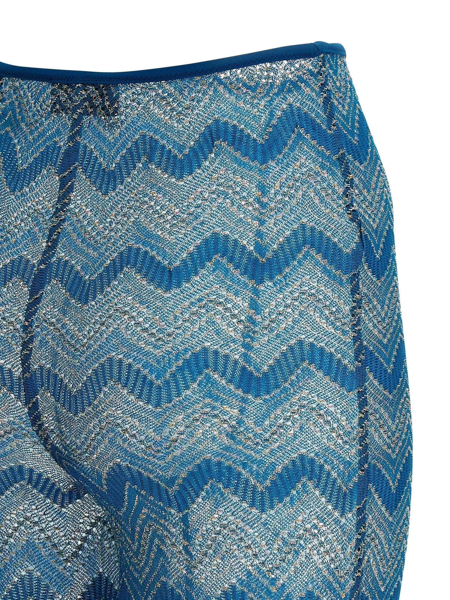 zigzag-pattern lamé trousers