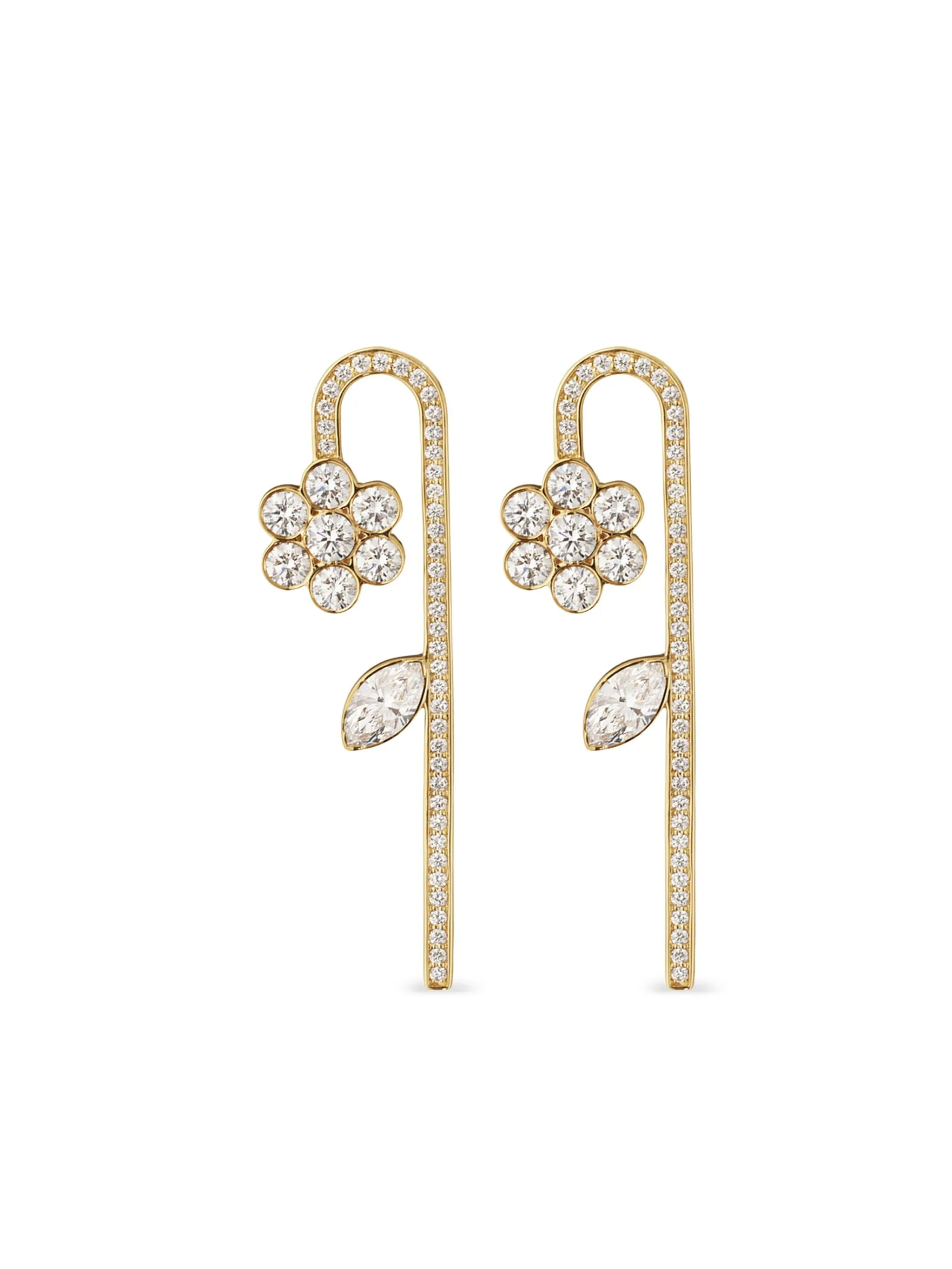 18K yellow gold Tournesol diamond earring