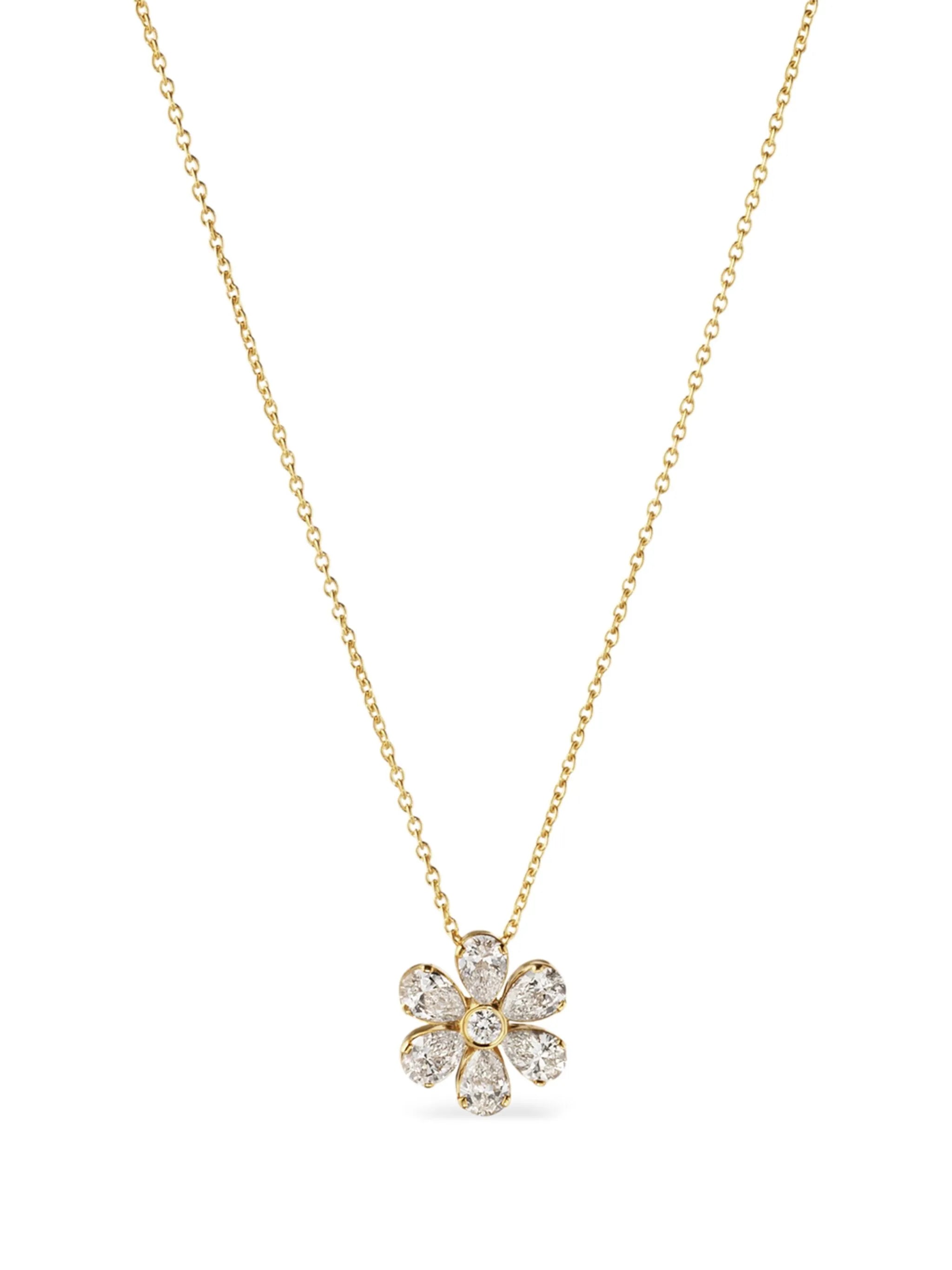 18K yellow gold Cosmos diamond necklace