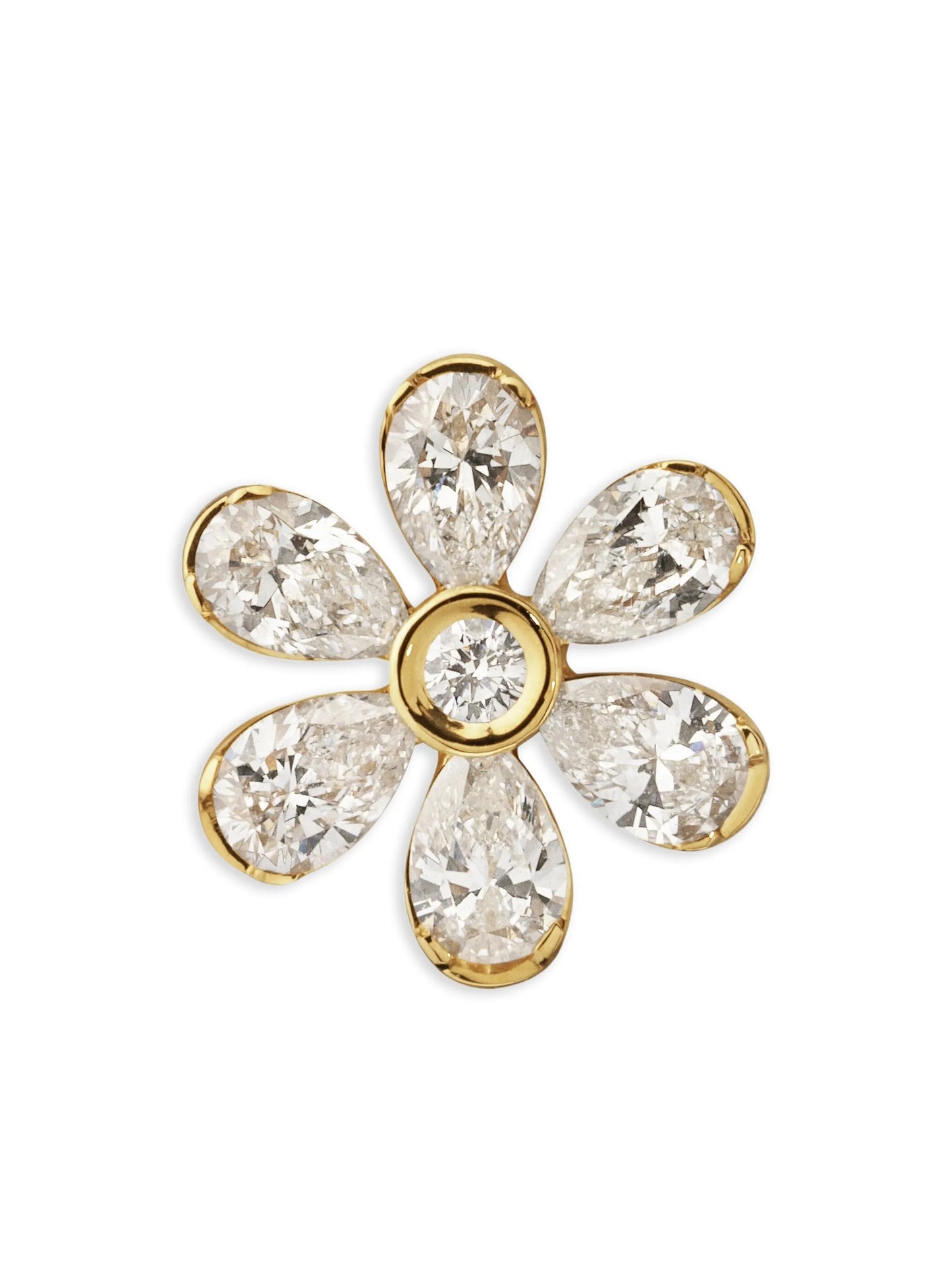 18K yellow gold Cosmos diamond earring