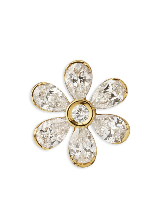 18K yellow gold Cosmos diamond earring