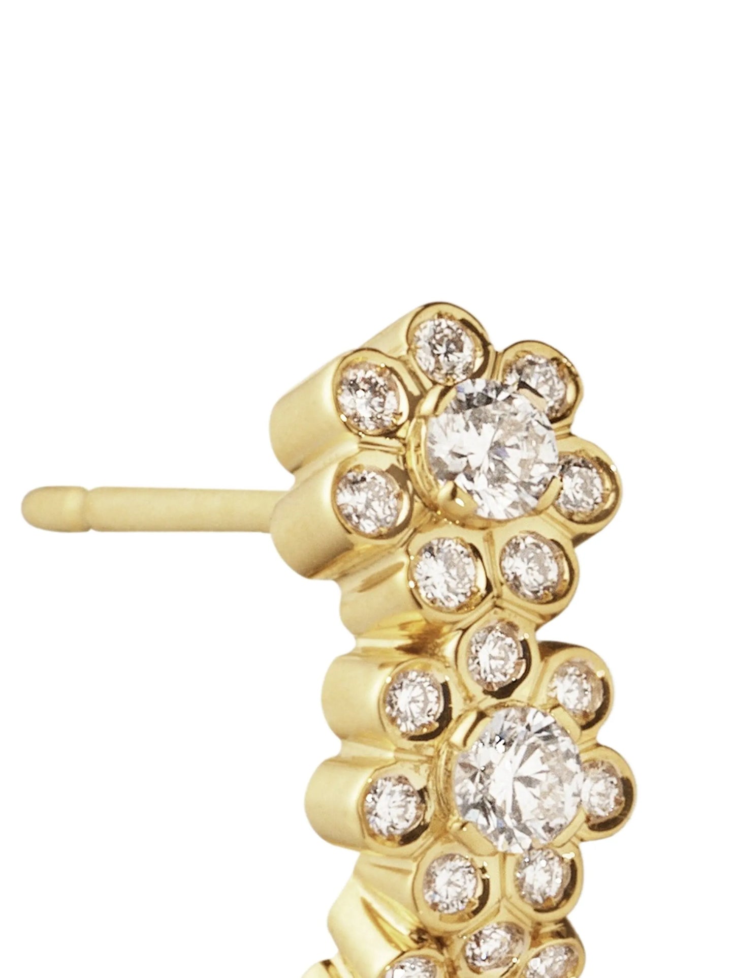 18CT yellow gold Petite Boucle De Fleurs diamond earring
