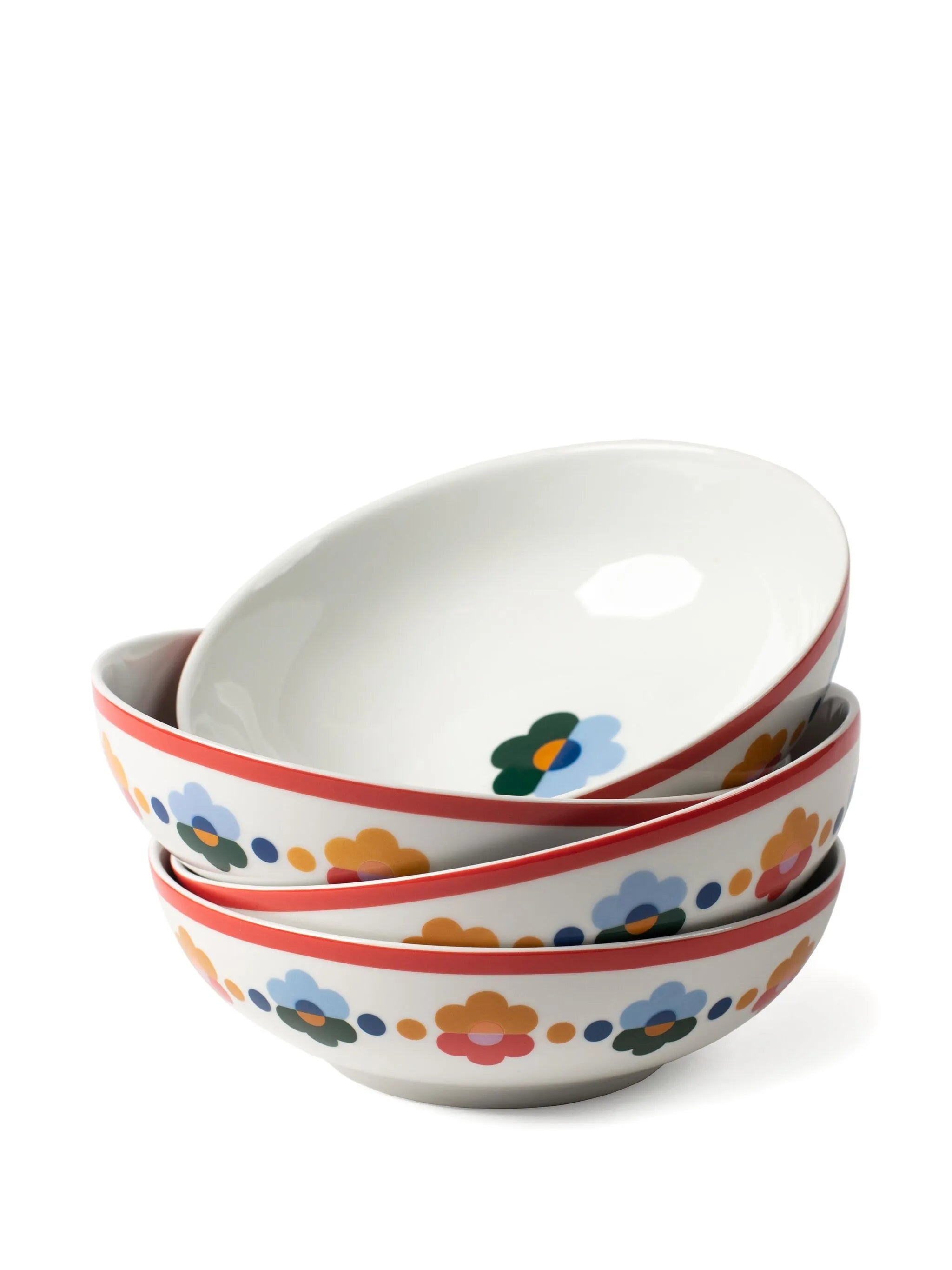 floral-pattern cereal bowls 8set of four)