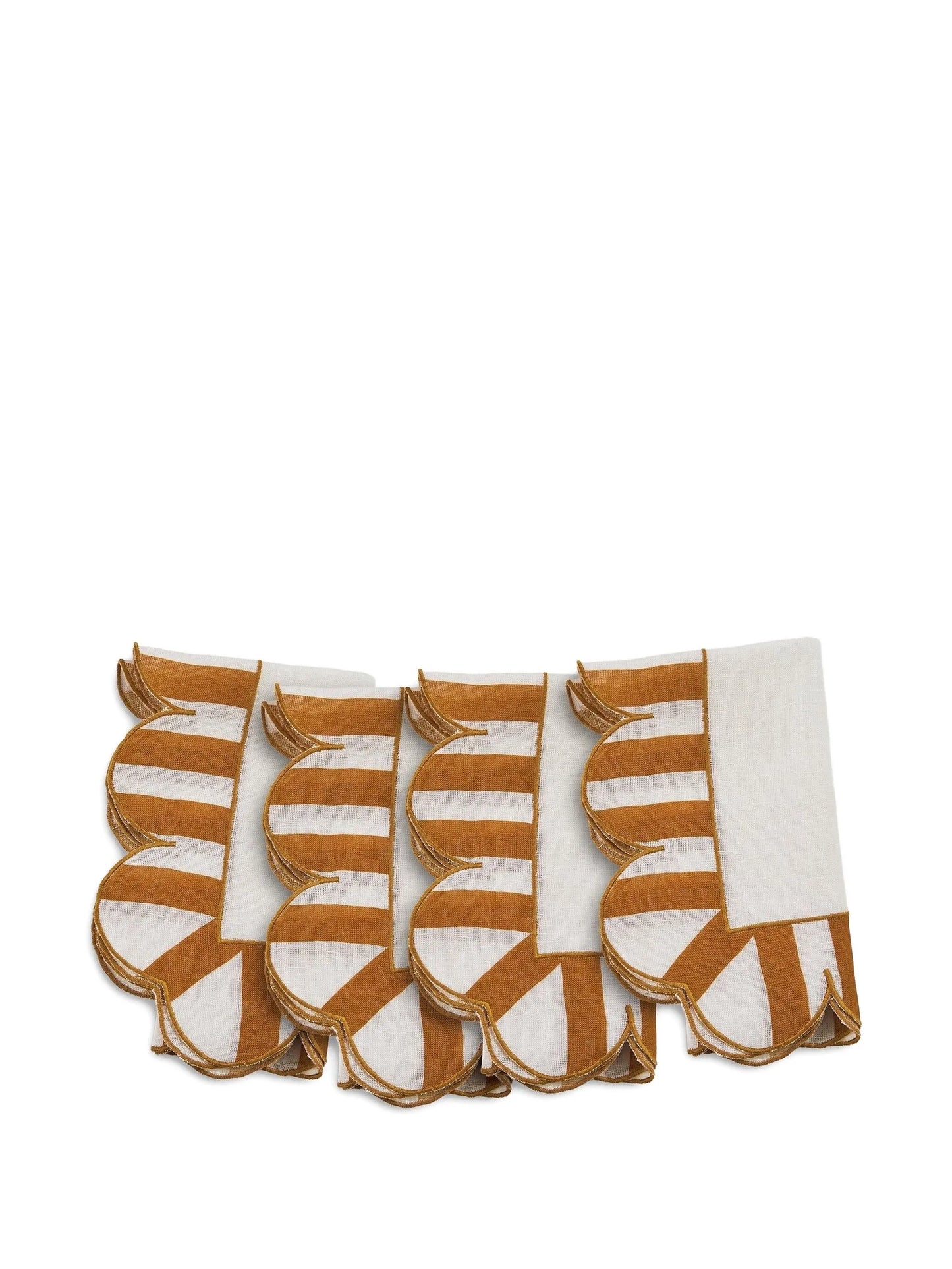 scalloped stripe linen napkins (set of four)