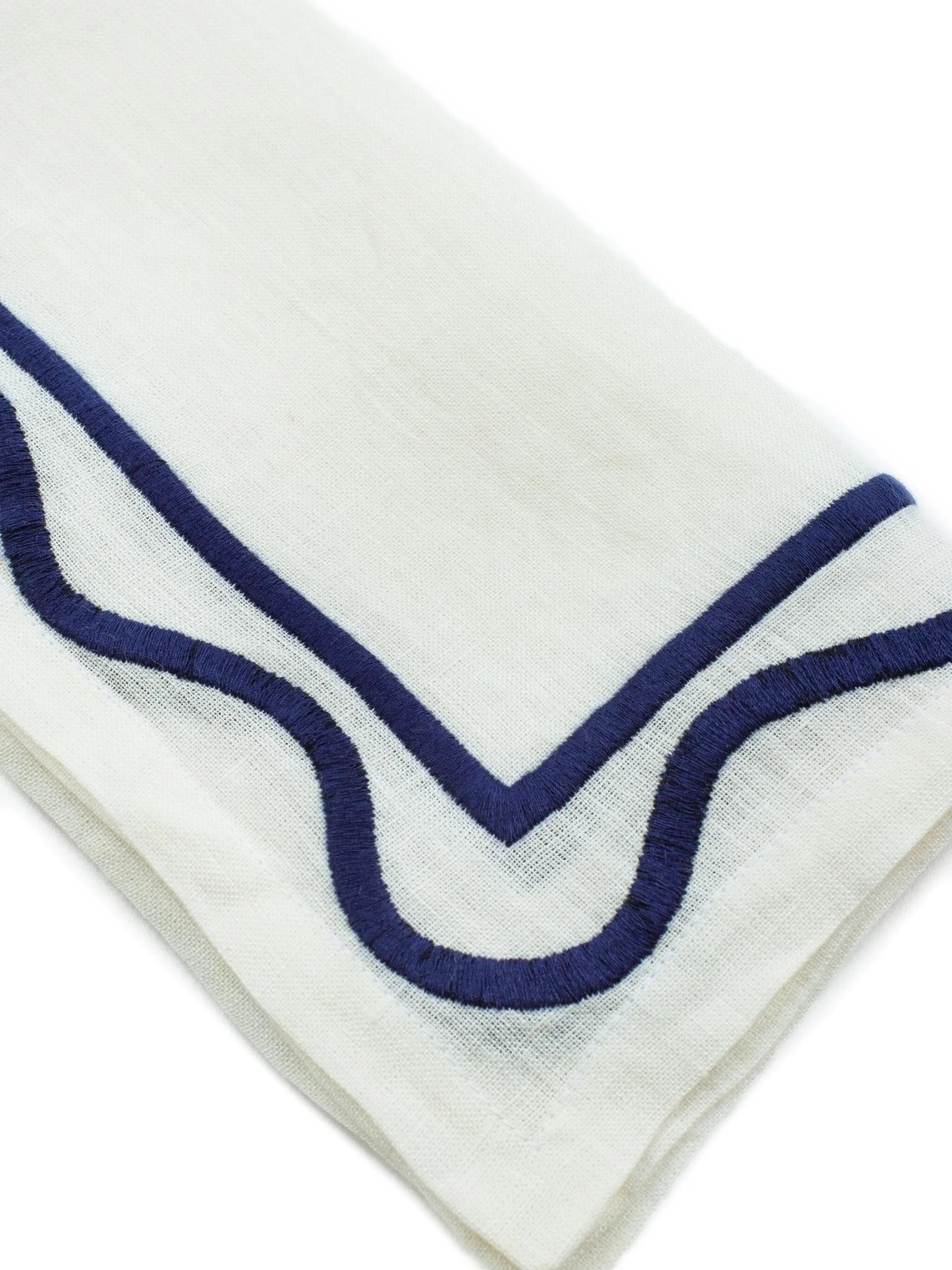 embroidered scalloped napkins (set of four)