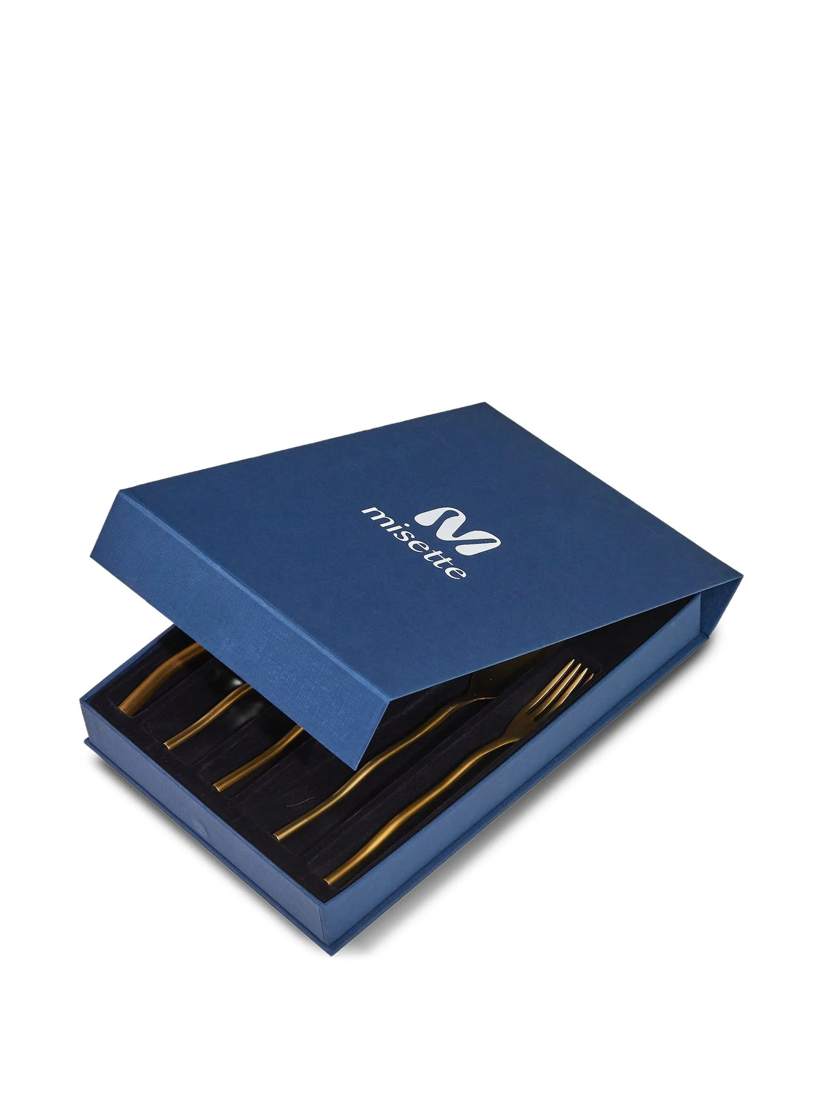 Squiggle 5 piece cutlery set in matte gold
