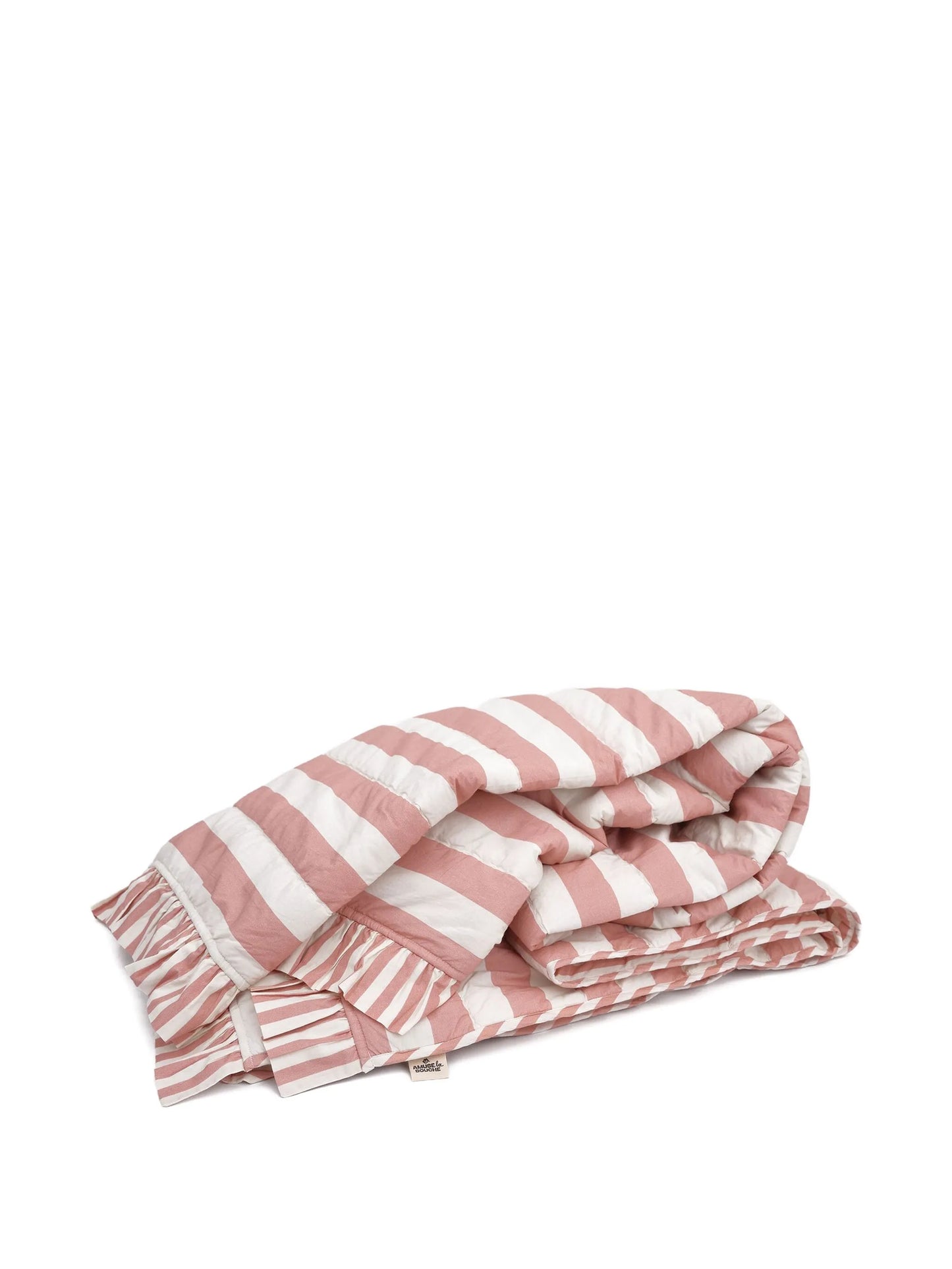 striped ruffled quilt