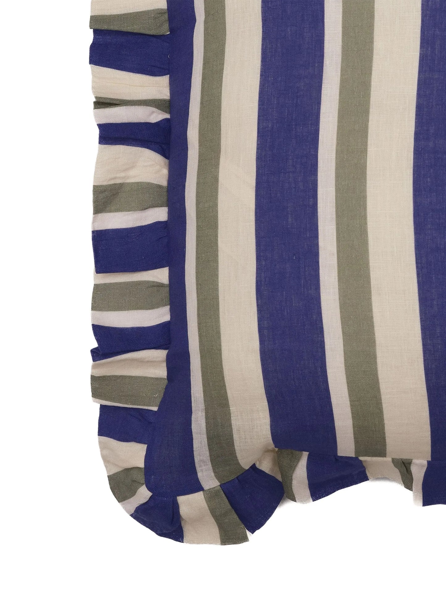striped ruffled cushion cover