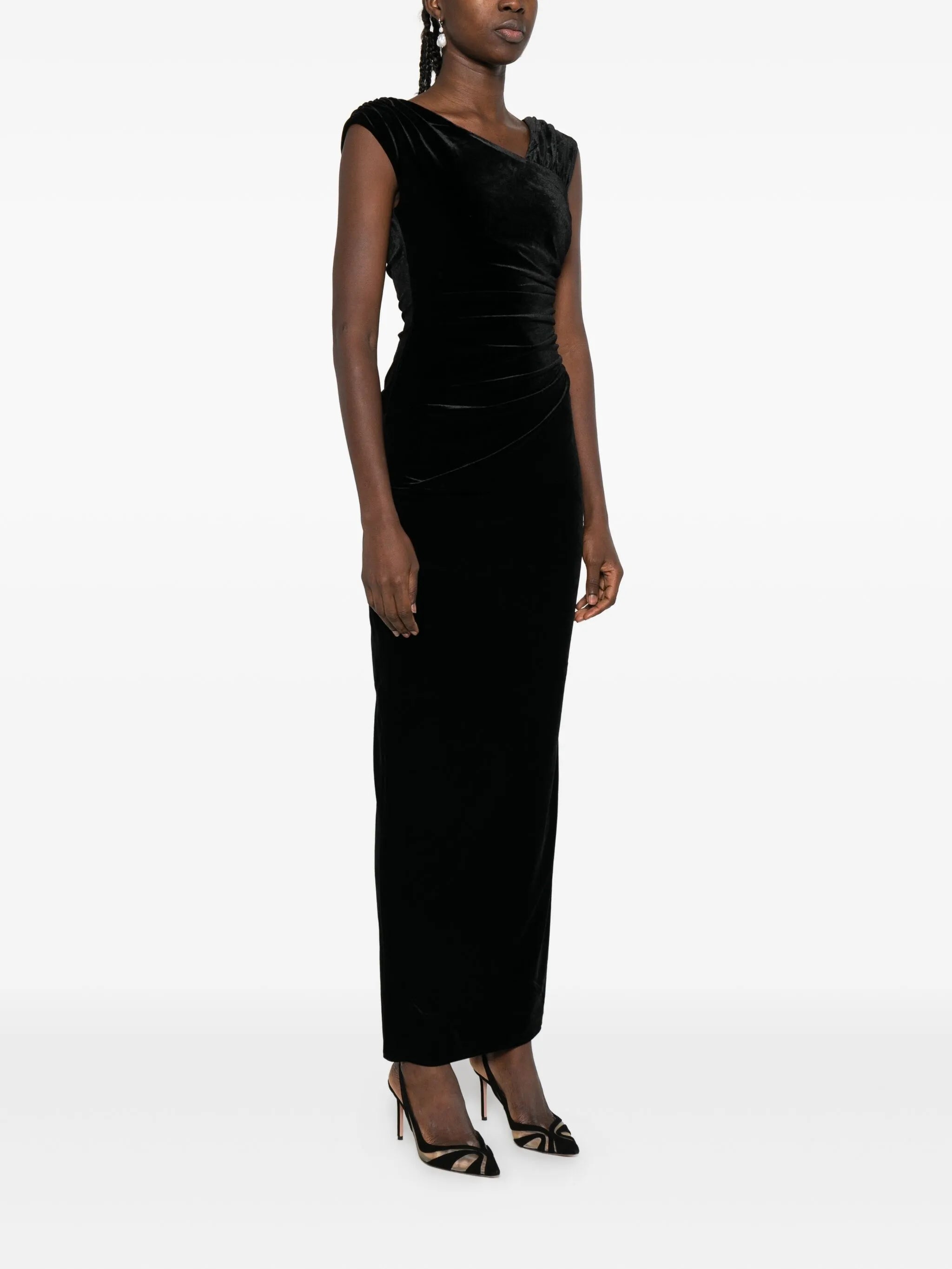 Ettore draped velvet dress