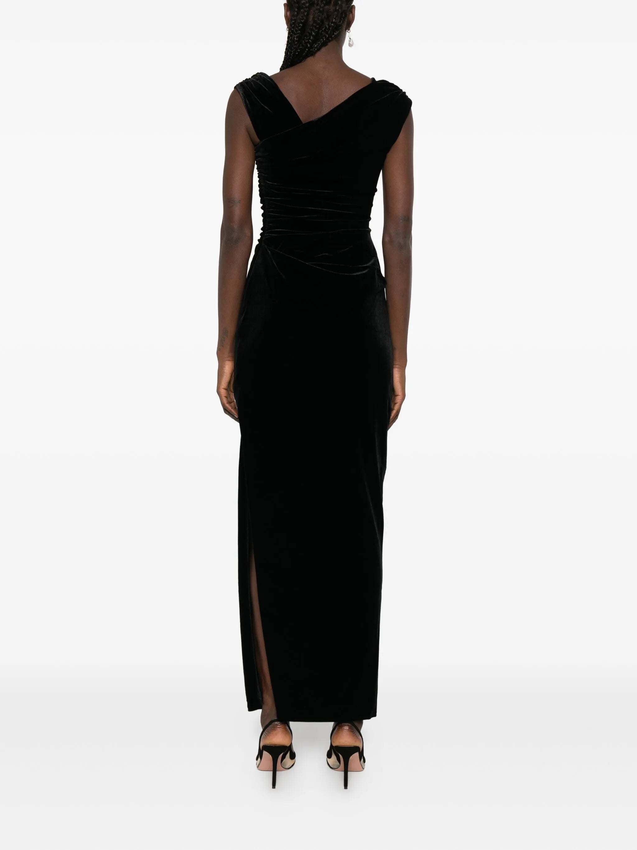 Ettore draped velvet dress