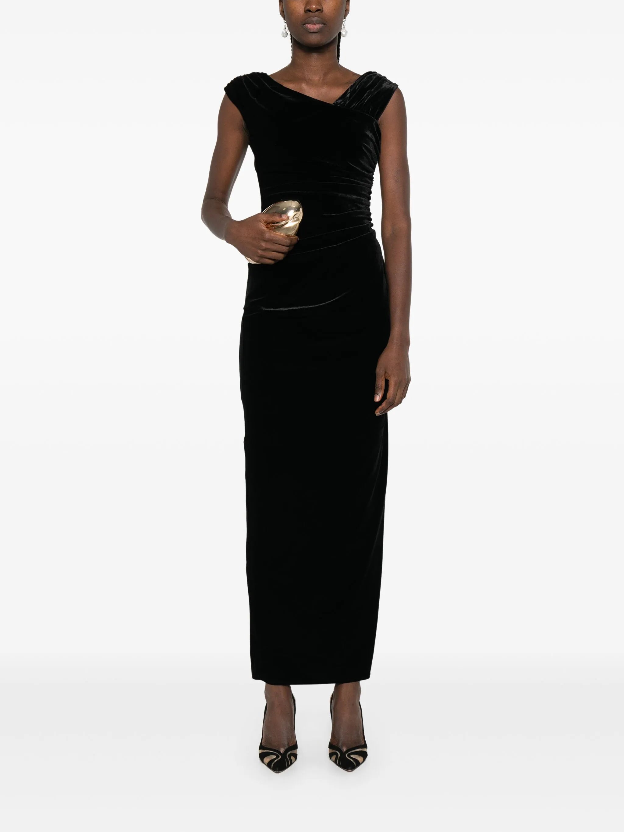 Ettore draped velvet dress