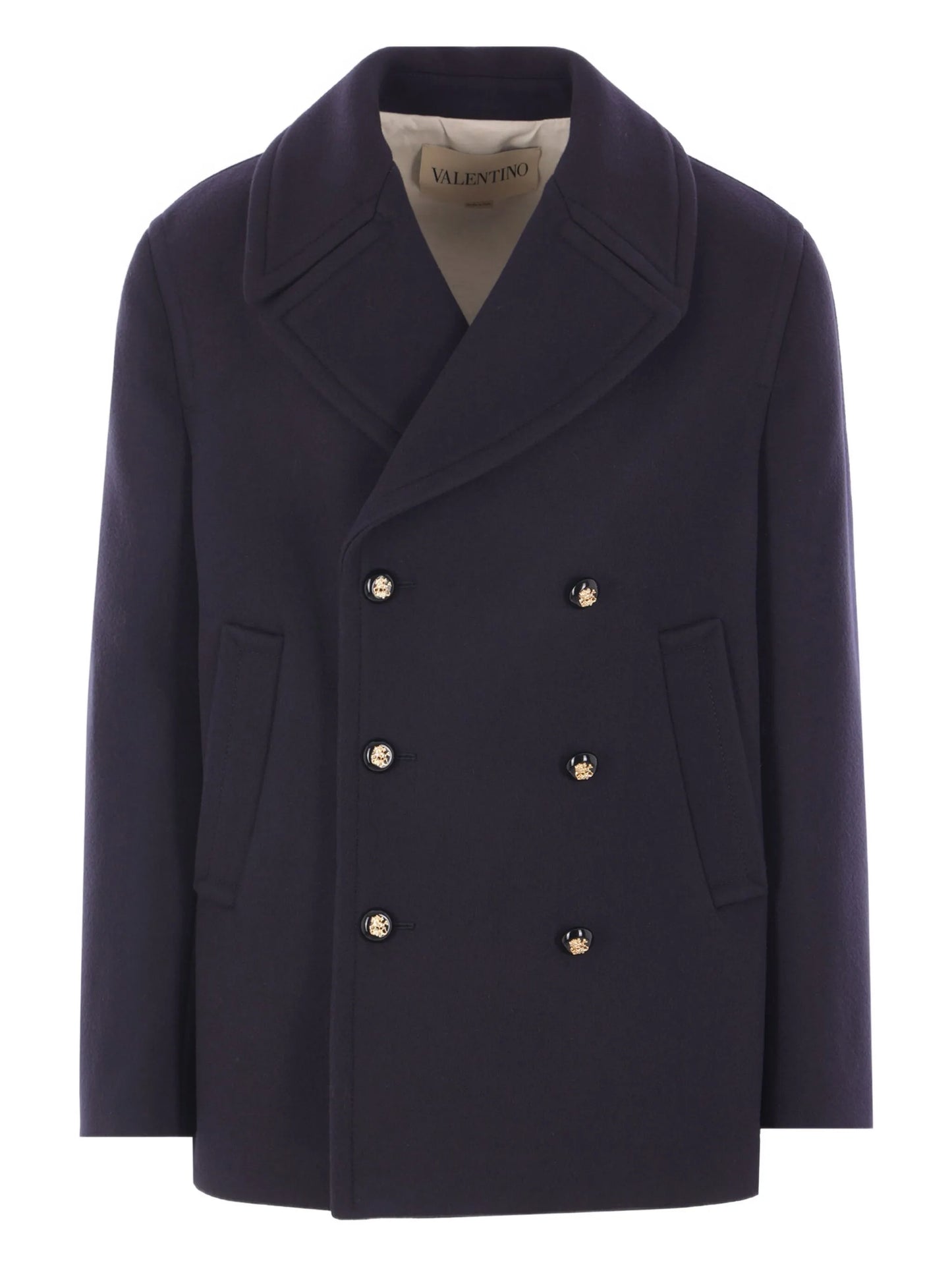double-breasted wool peacoat