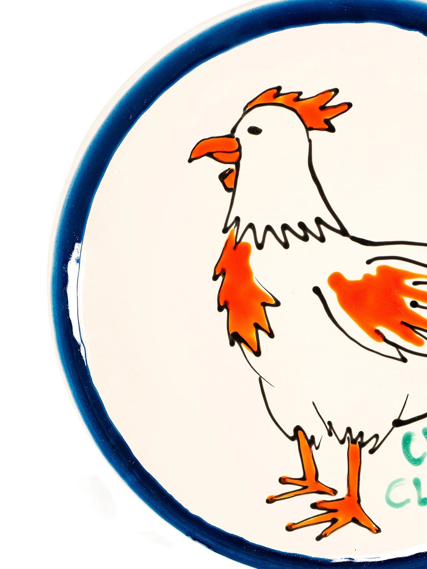 chicken-design ceramic plate