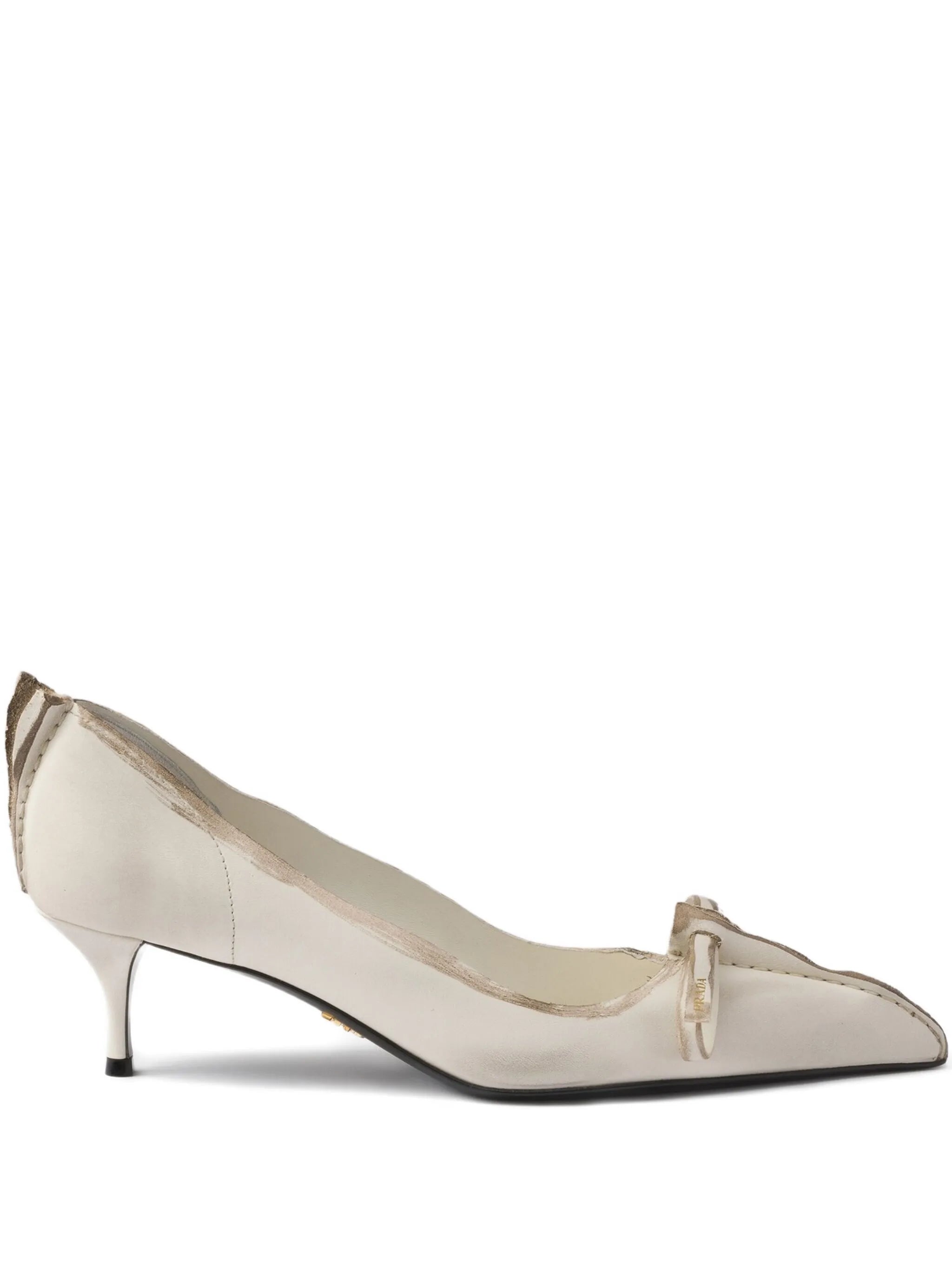 55mm Antiqued leather pumps