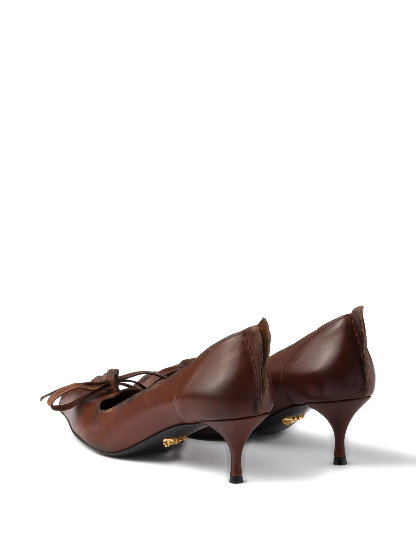 antiqued leather pumps