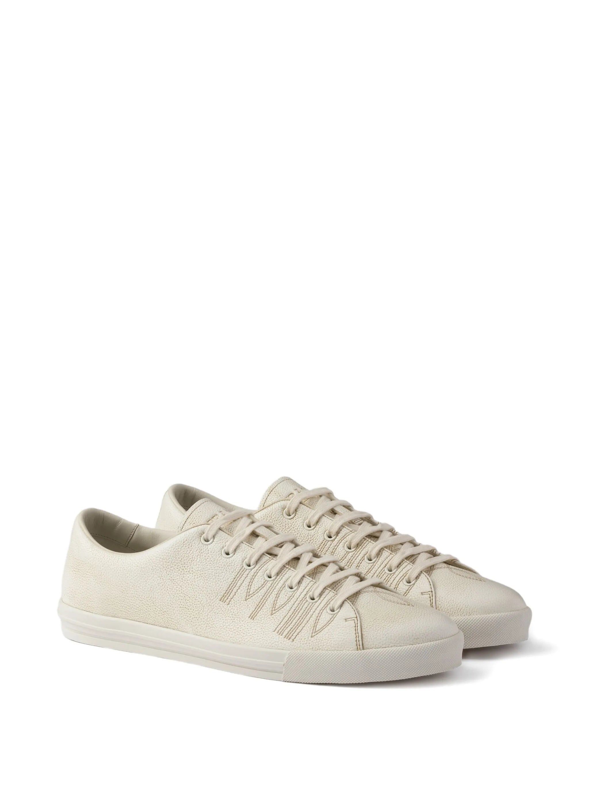 distressed leather sneakers