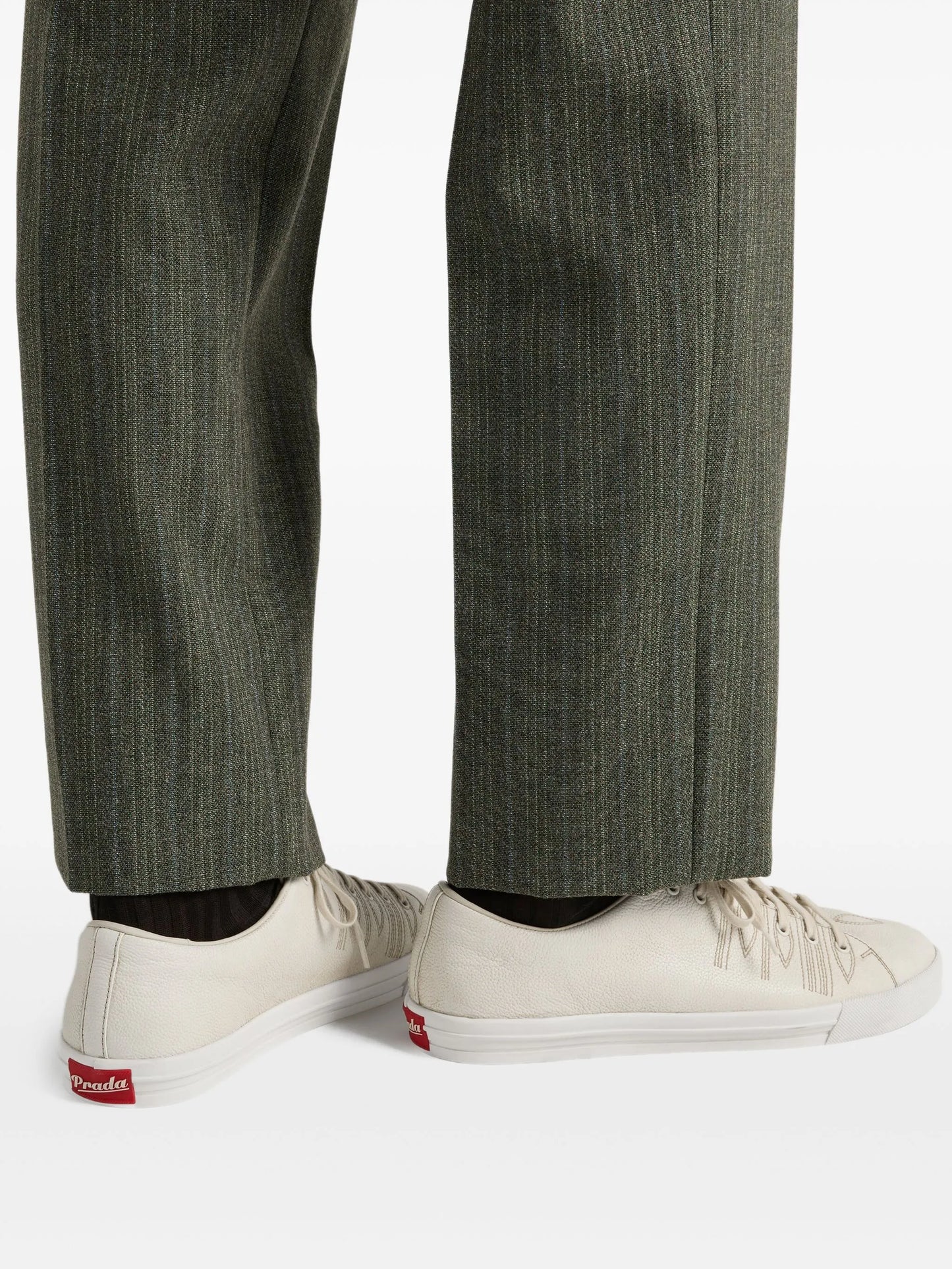 aged-effect leather sneakers