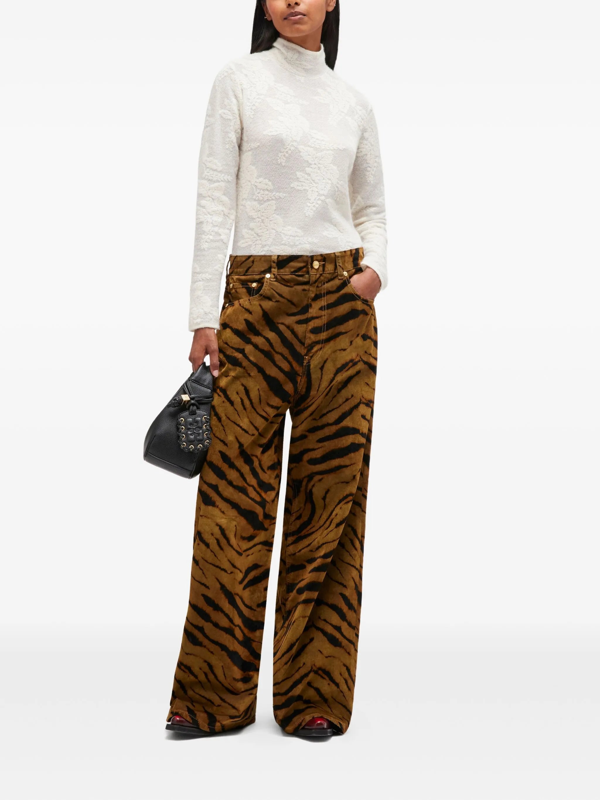 tiger-stripe jeans