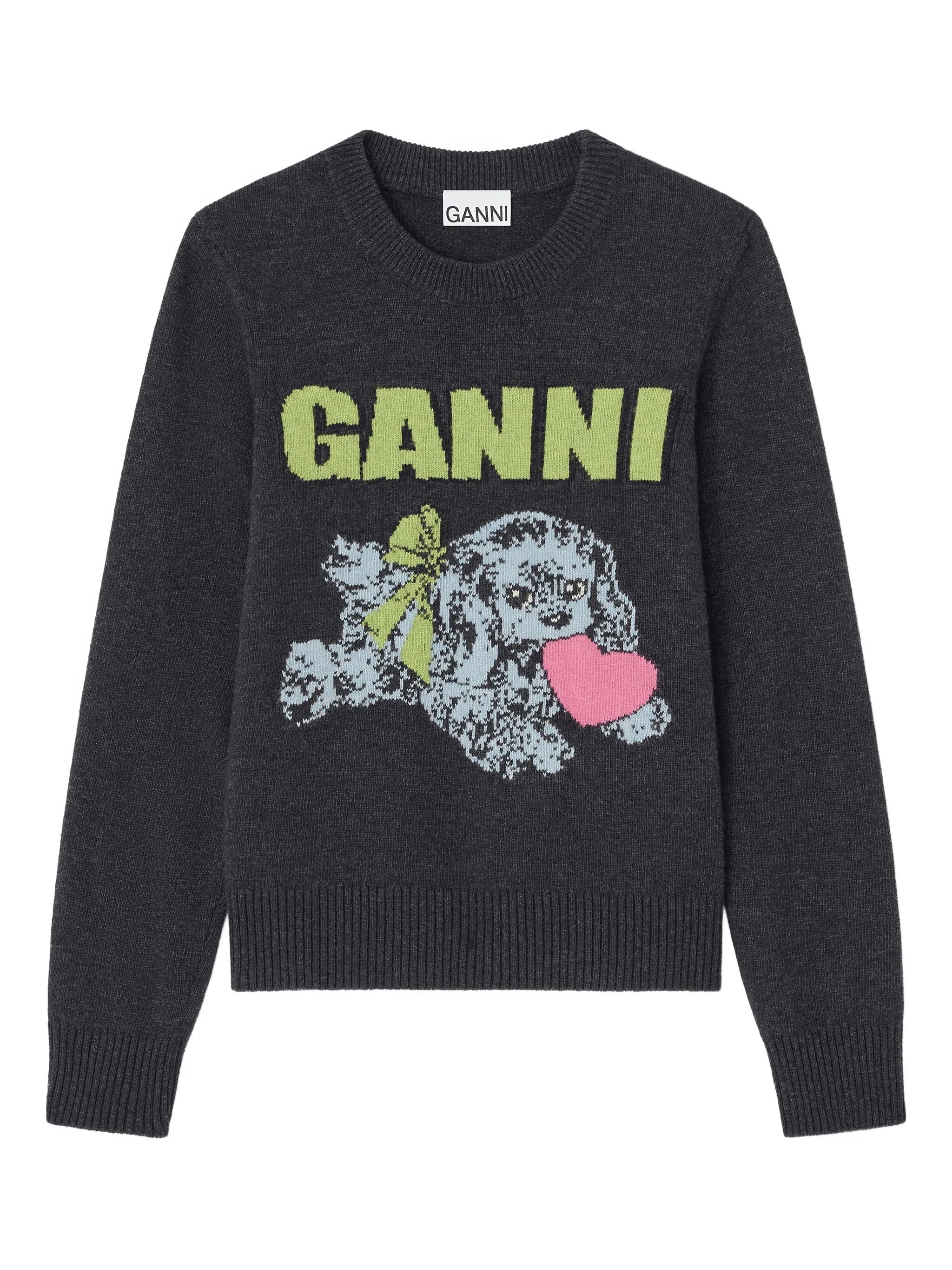 Puppy-logo crew-neck sweater