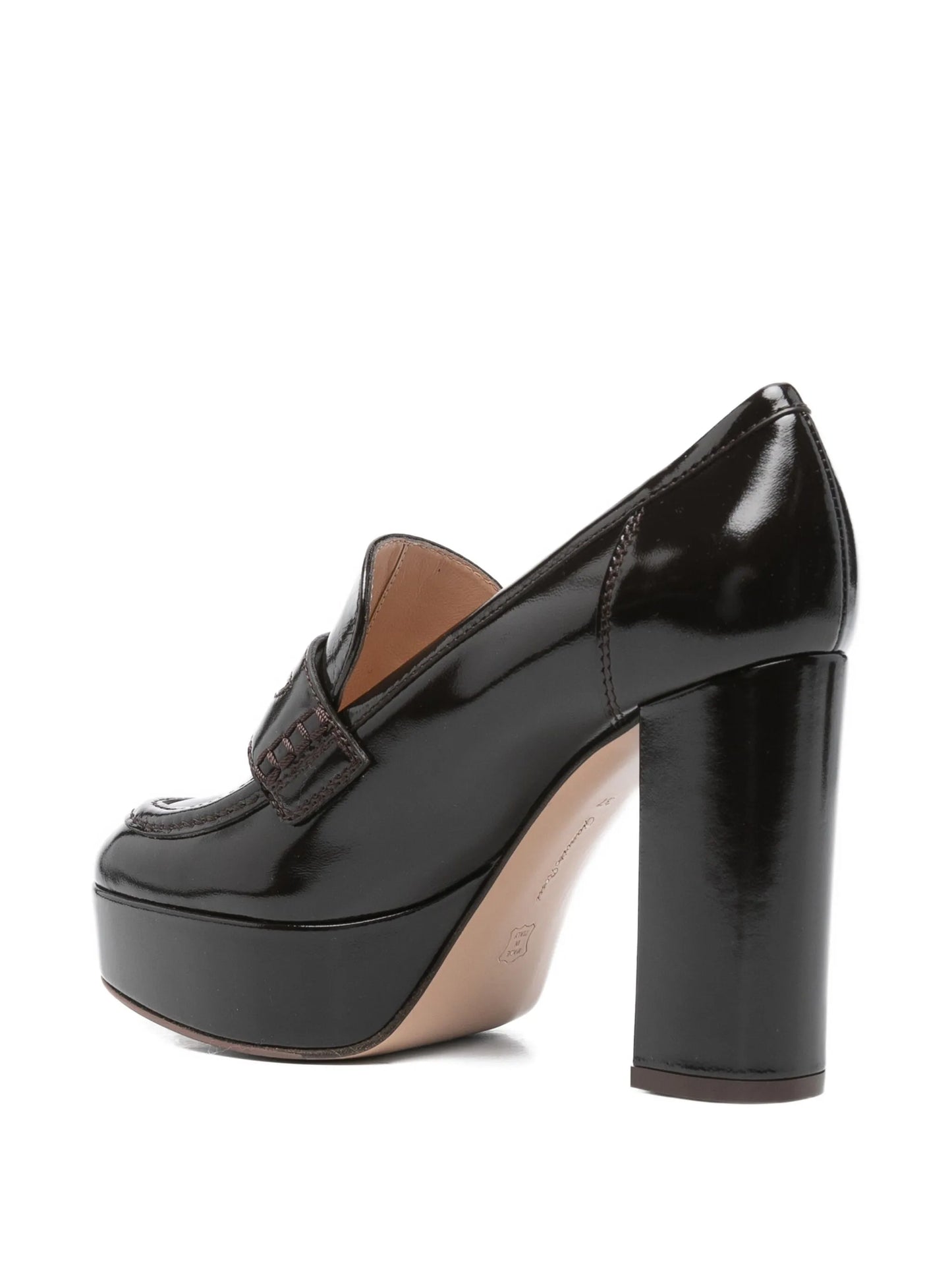 100mm patent-leather platform loafers