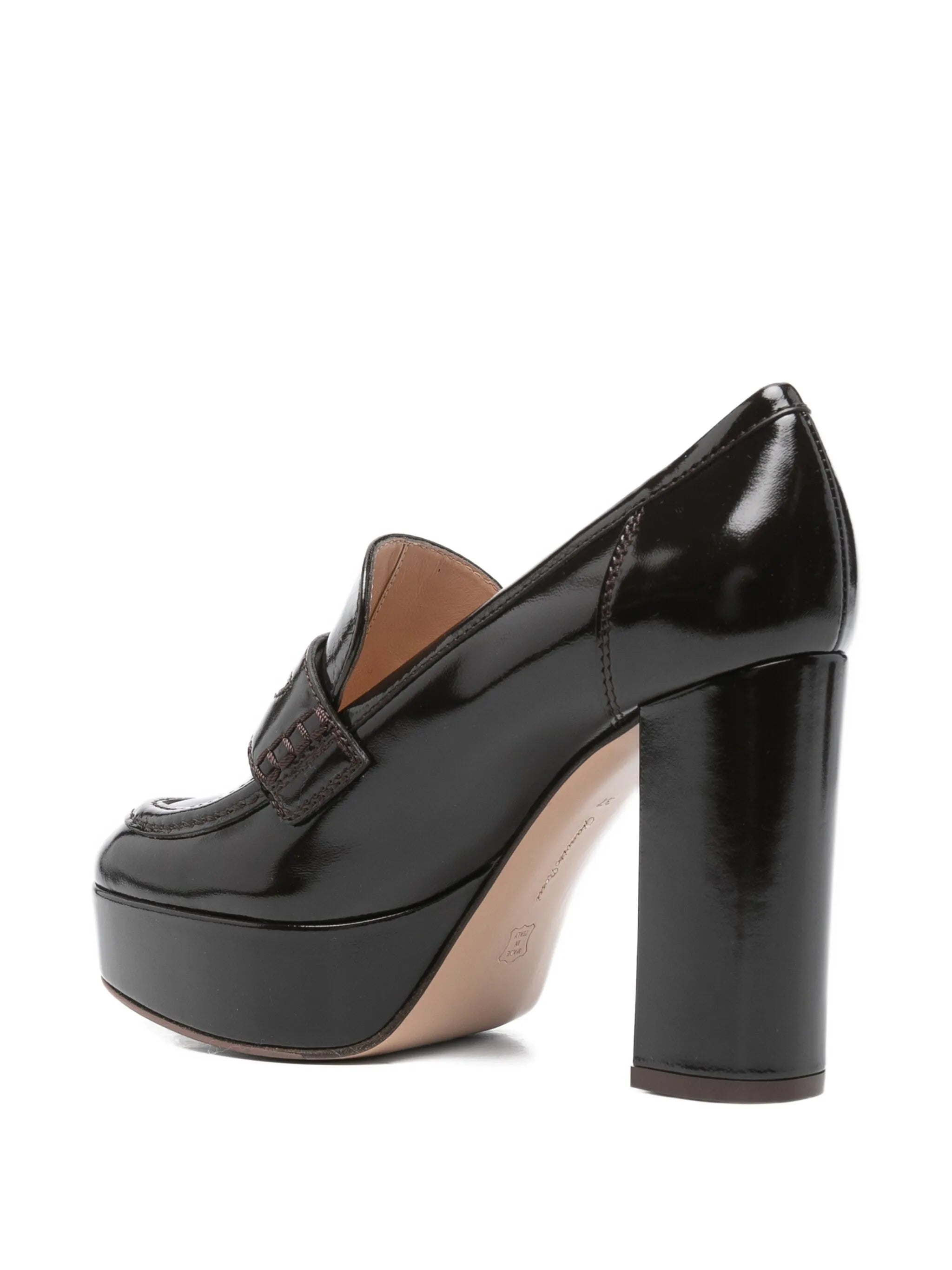 100mm patent-leather platform loafers