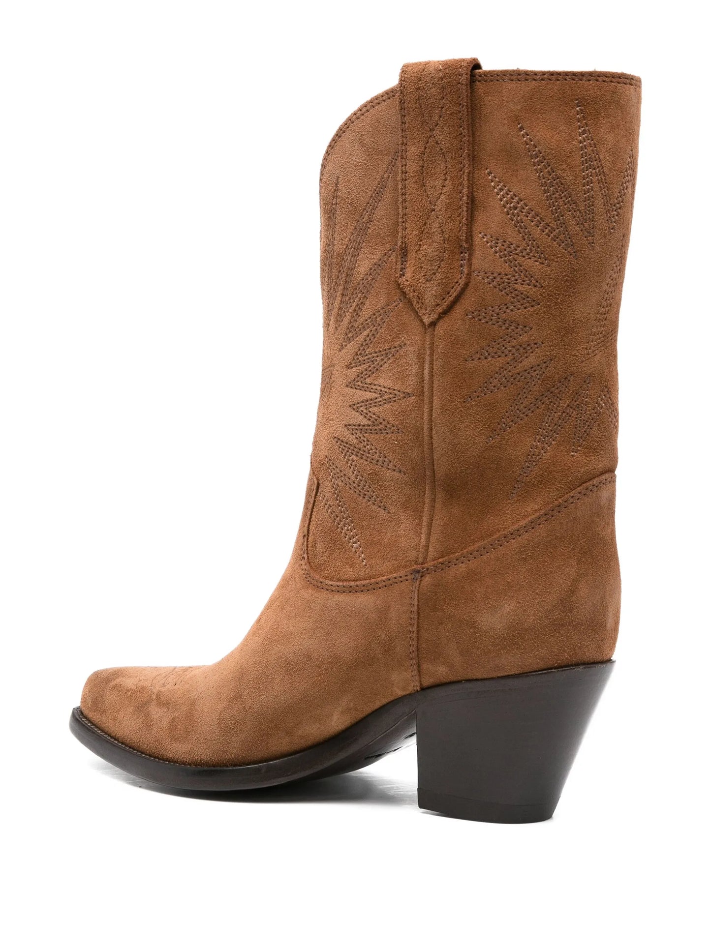 embroidered suede boots