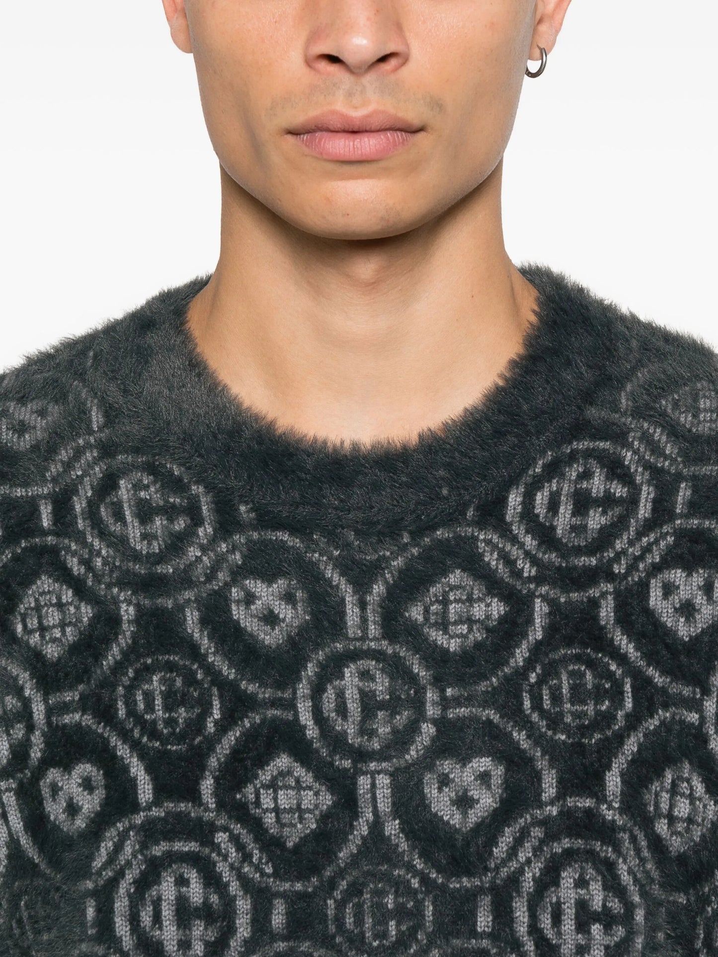 logo-pattern sweater