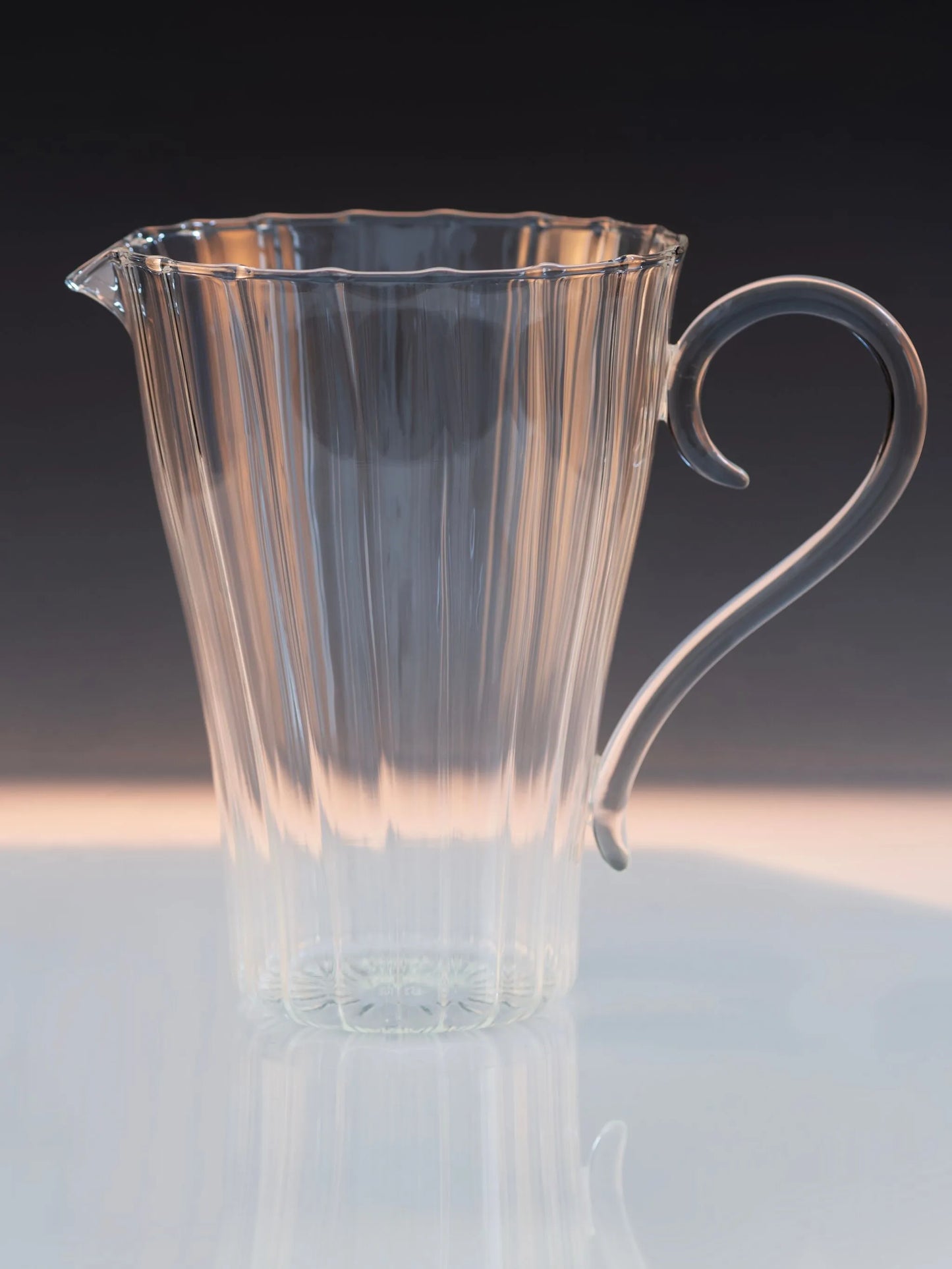 ribbed glass pitcher